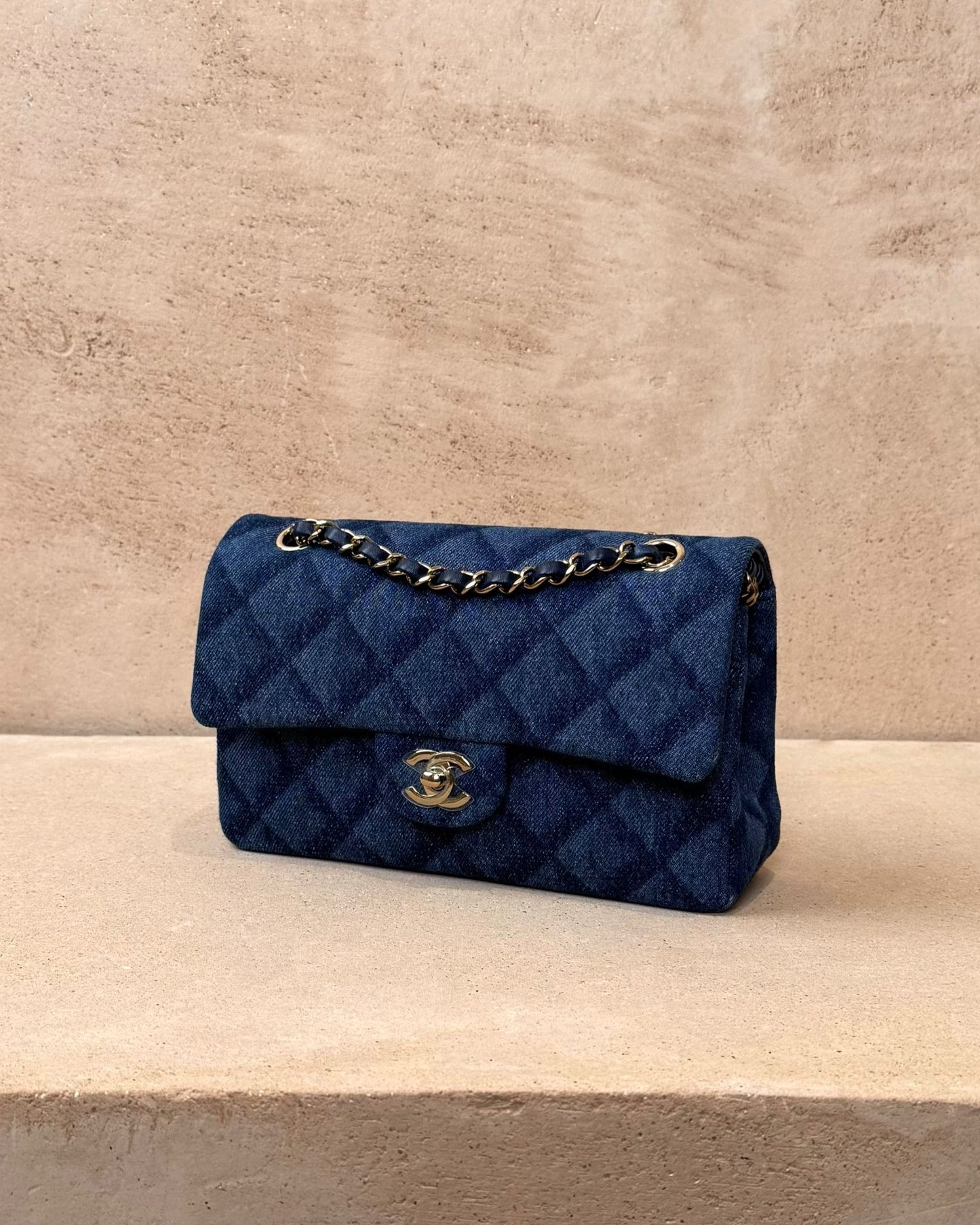 Chanel Small Classic Flap - Denim Tromp L'oeil | Champagne Gold Hardware