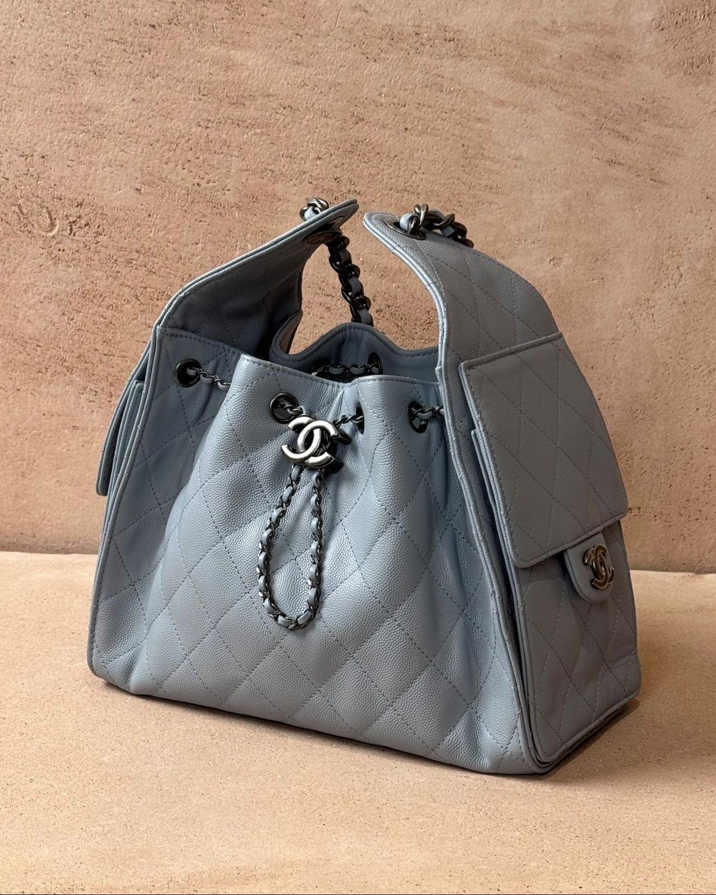 Chanel Small 25 Hobo - Blue Caviar | Ruthenium Hardware