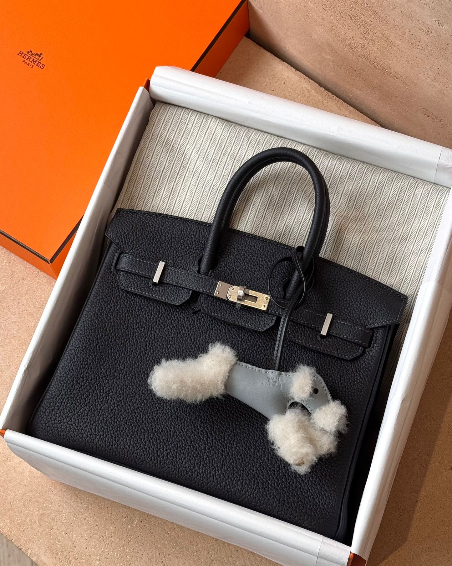 Hermès Birkin 25 - Caban Togo | Brushed Palladium Hardware - Bagista