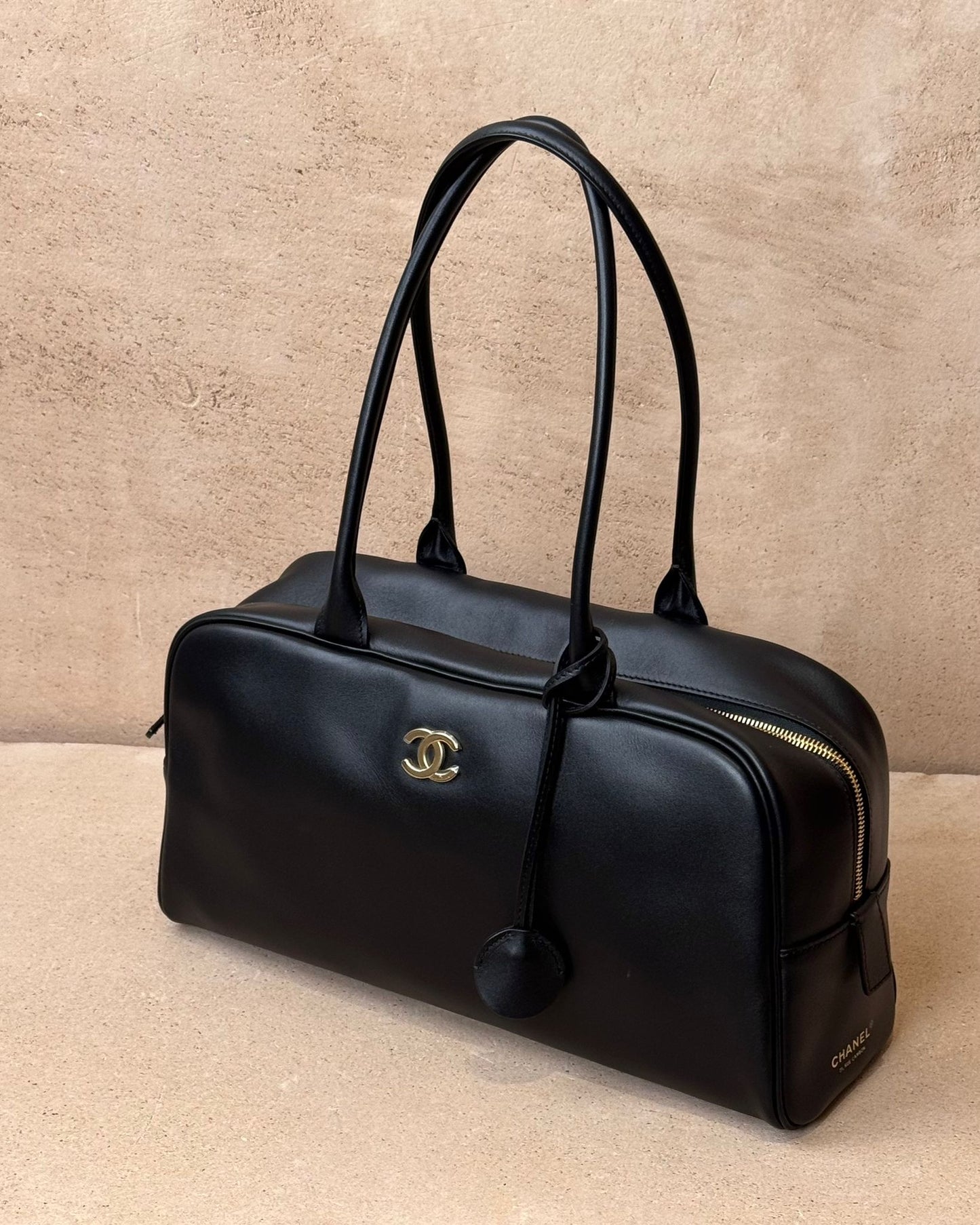 Chanel 26S Large Bowling Bag - Black Calfskin | Gold Hardware - Bagista