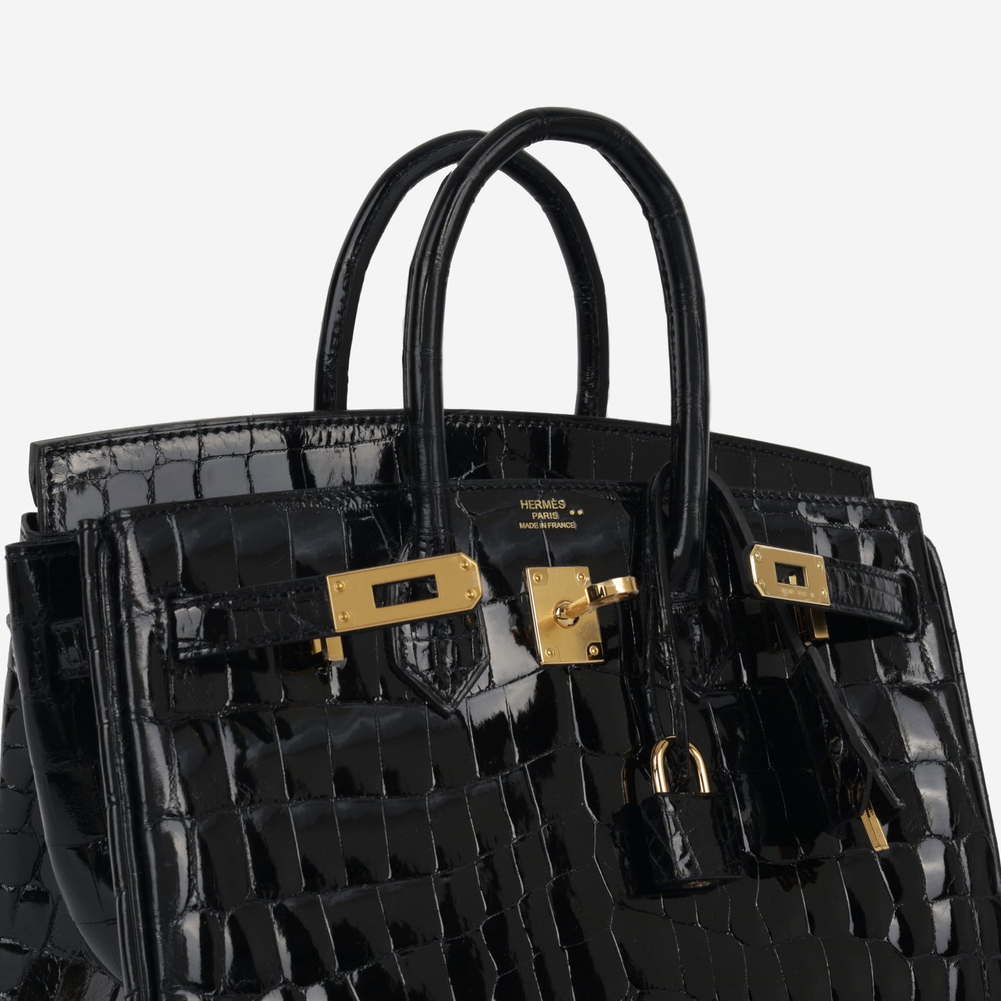 Birkin 25 - Noir Shiny Croc