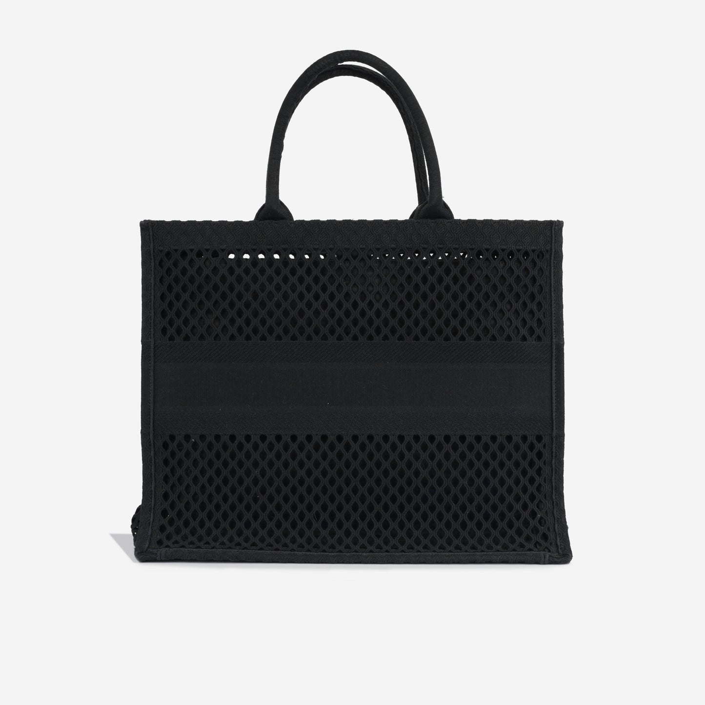 Large Book Tote - Black Mesh