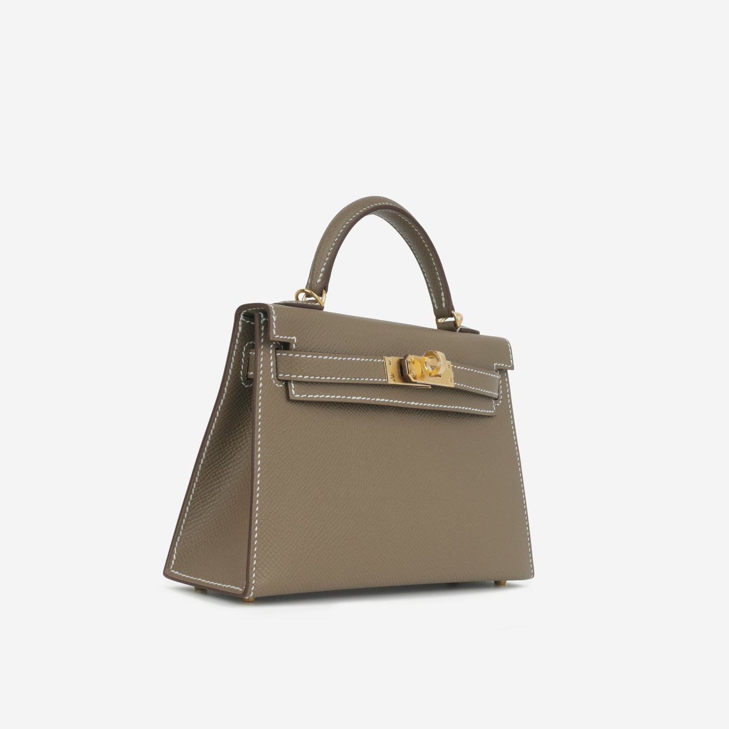 Hermès Mini Kelly 20cm - Etoupe Epsom | Gold Hardware - Bagista