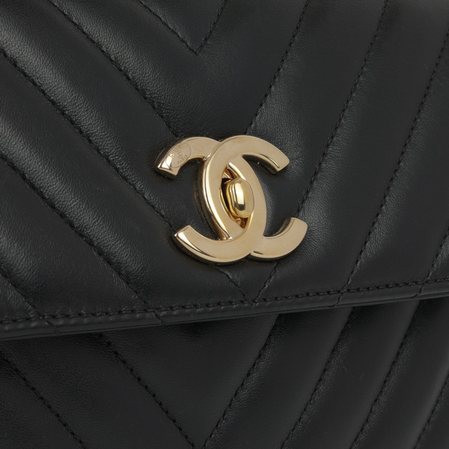 Chanel Small Trendy CC Flap Bag - Black Lambskin | Champagne Gold Hardware