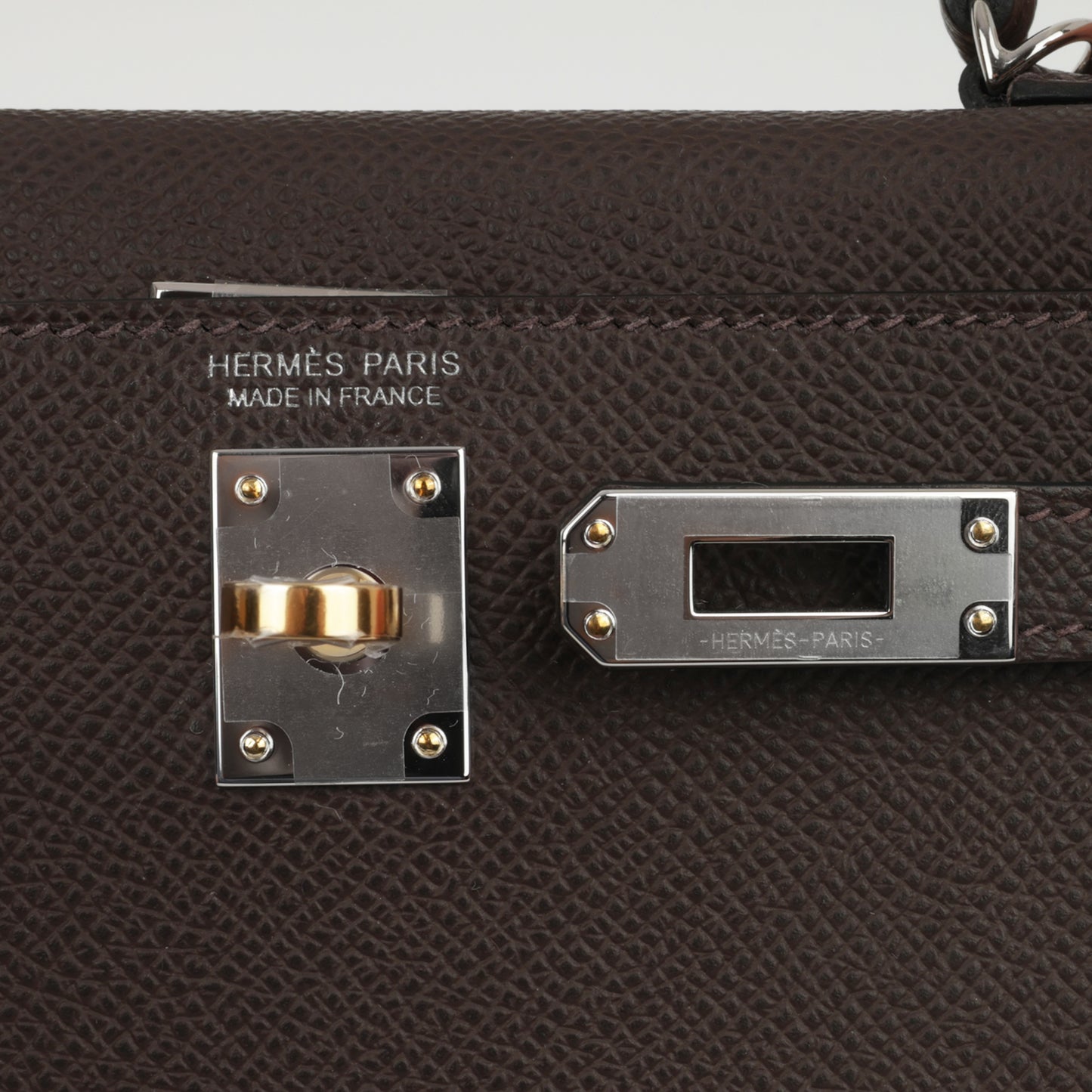 Hermès Mini Kelly - Ebene Epsom | Electrum Hardware