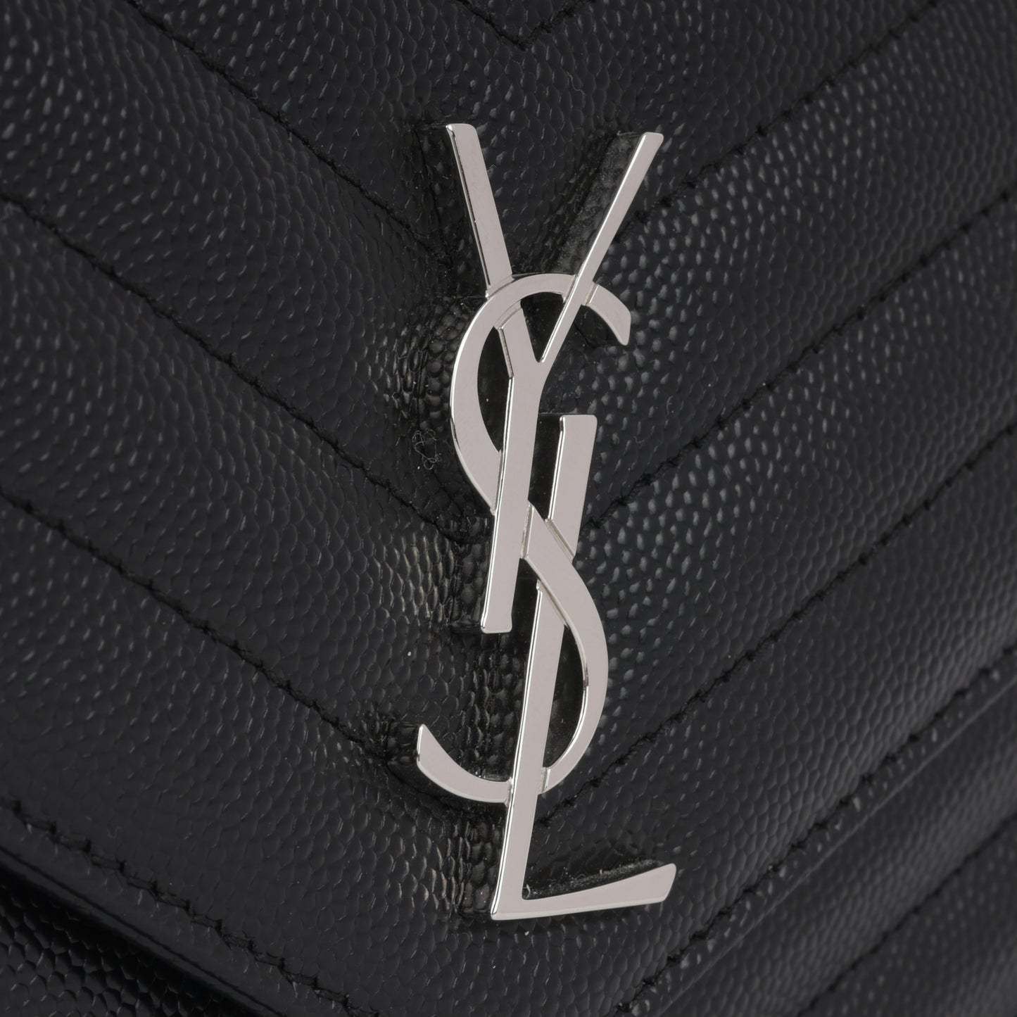 Saint Laurent Mini Cassandre WOC – Black Grained Calfskin | Silver Hardware