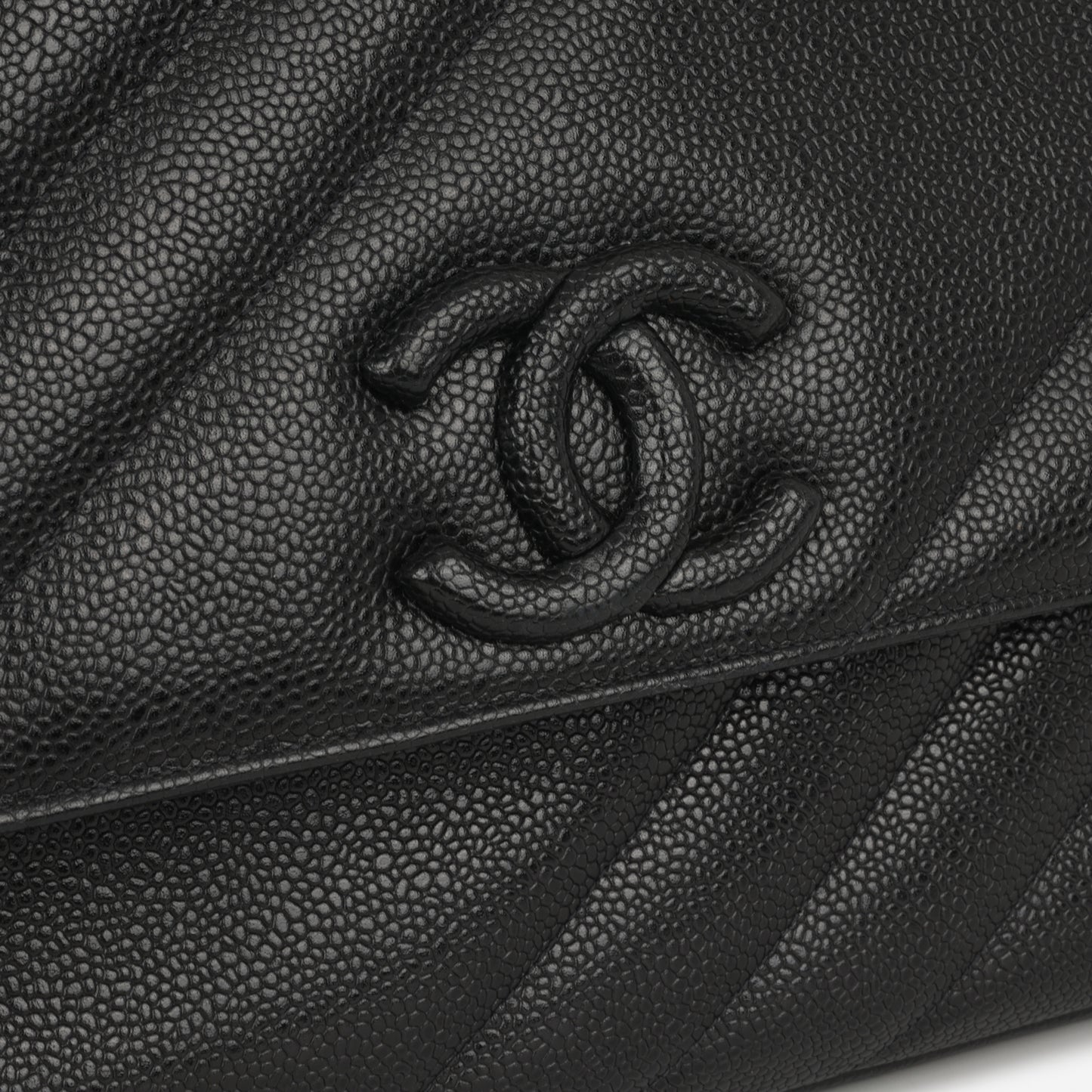 Chanel Vintage Jumbo Diagonal Flap - Black Caviar | Gold Hardware