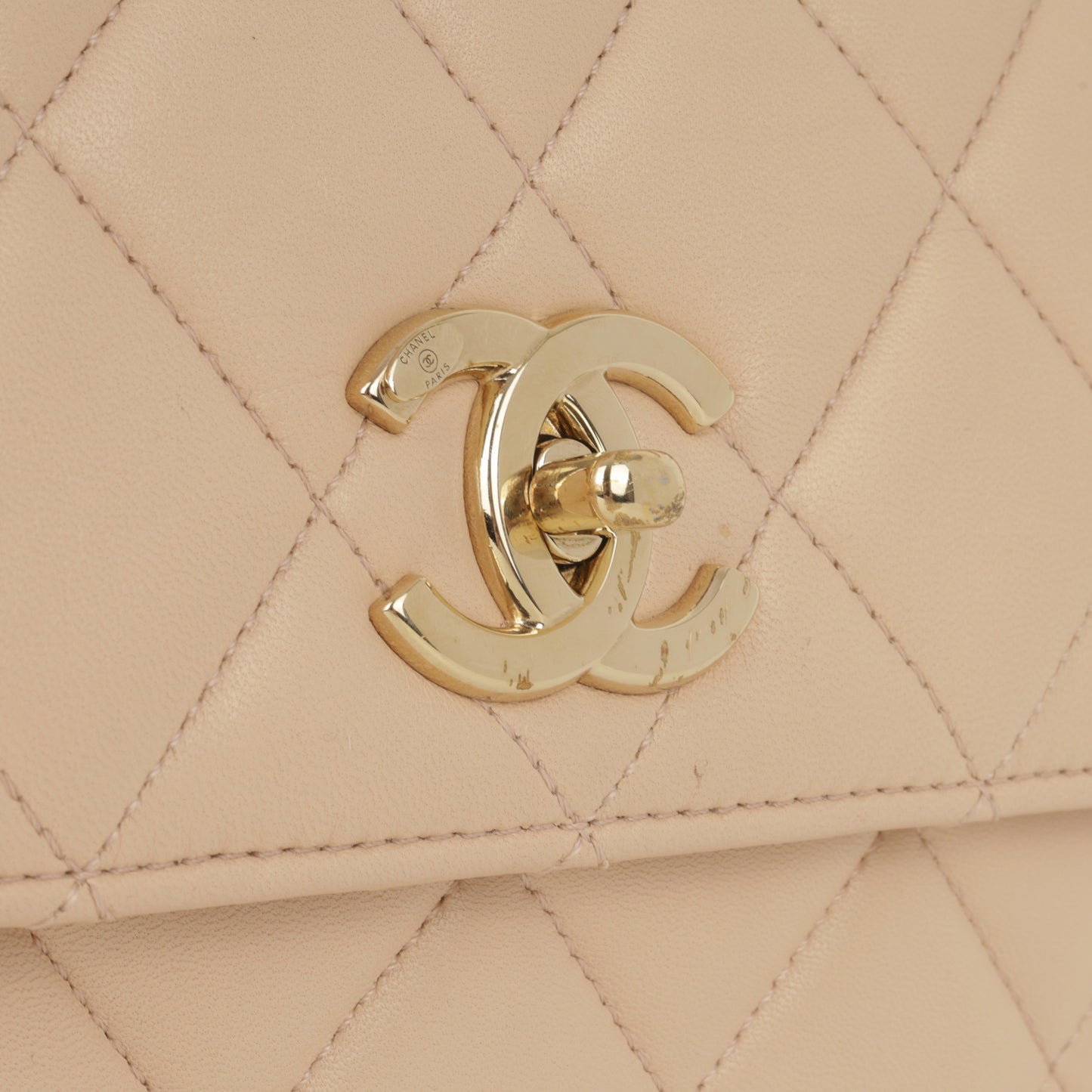 Chanel Small Trendy CC Flap Bag - Light Peach Lambskin | Champagne gold-tone hardware