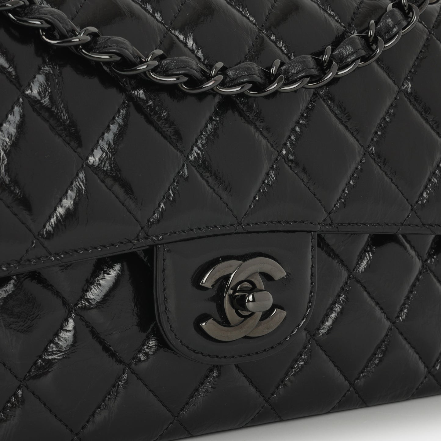 Chanel Small Classic Flap - So Black Patent Calfskin