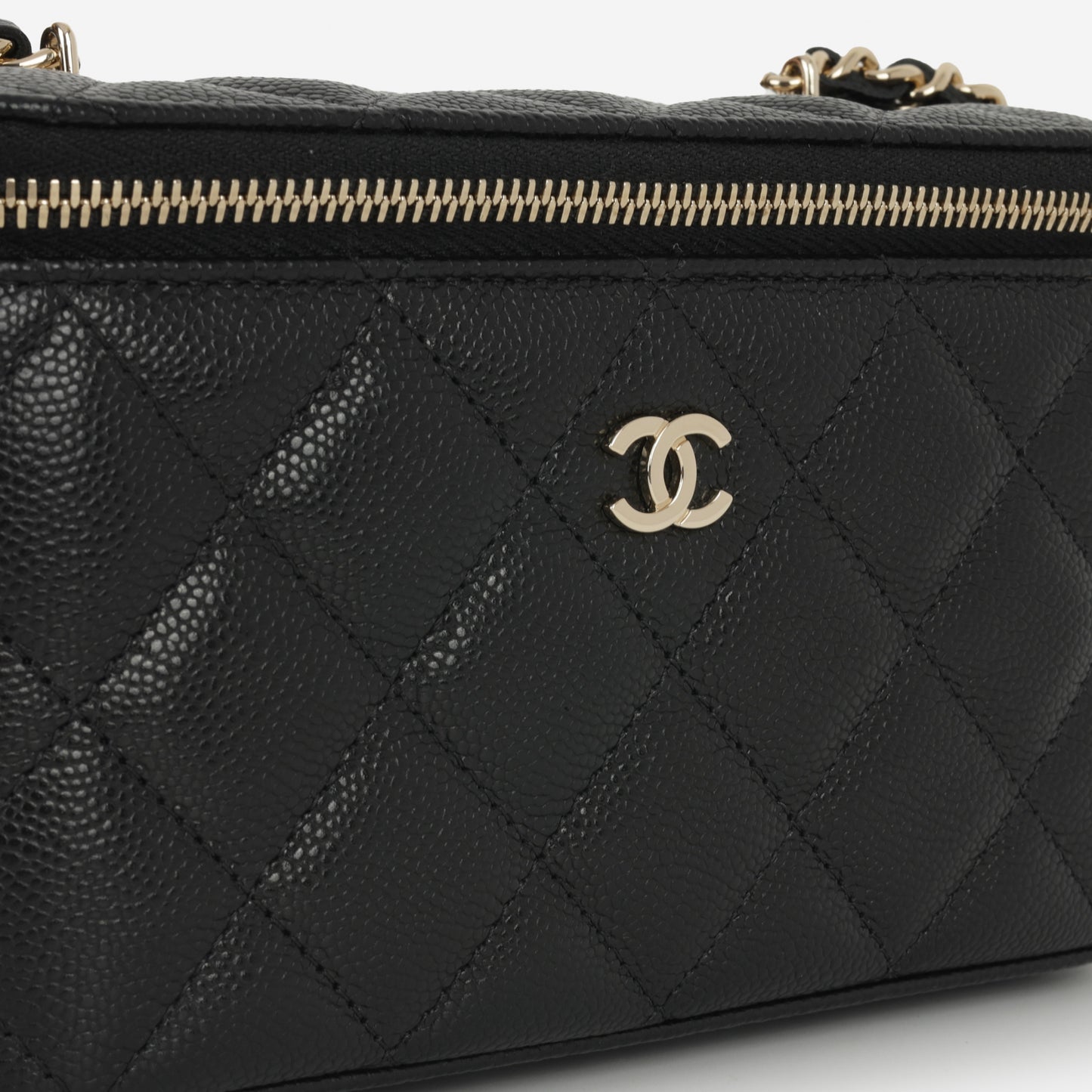Chanel Small Vanity on Chain - Black Caviar | Champagne Gold Hardware