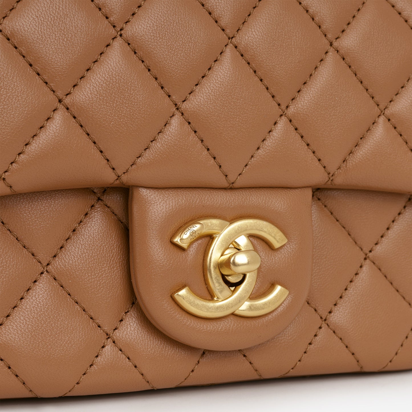 Chanel Mini Flap Square CC Crush - Caramel Lambskin | Gold Hardware