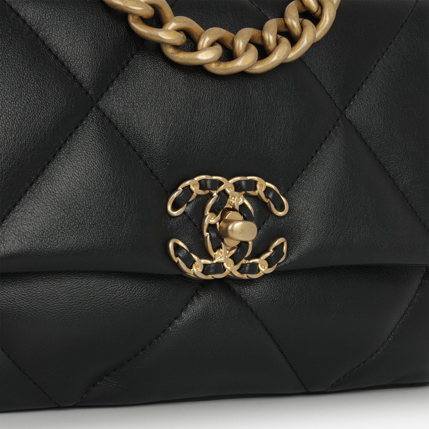 Chanel Small 19 Flap Bag - Black Lambskin | Gold & Silver Hardware