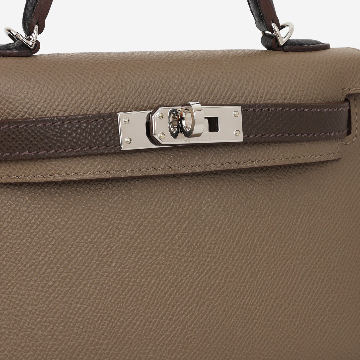 Hermès Tri-Color Mini Kelly 20 - Etoupe / Ecorce / Black Epsom | Palladium Hardware