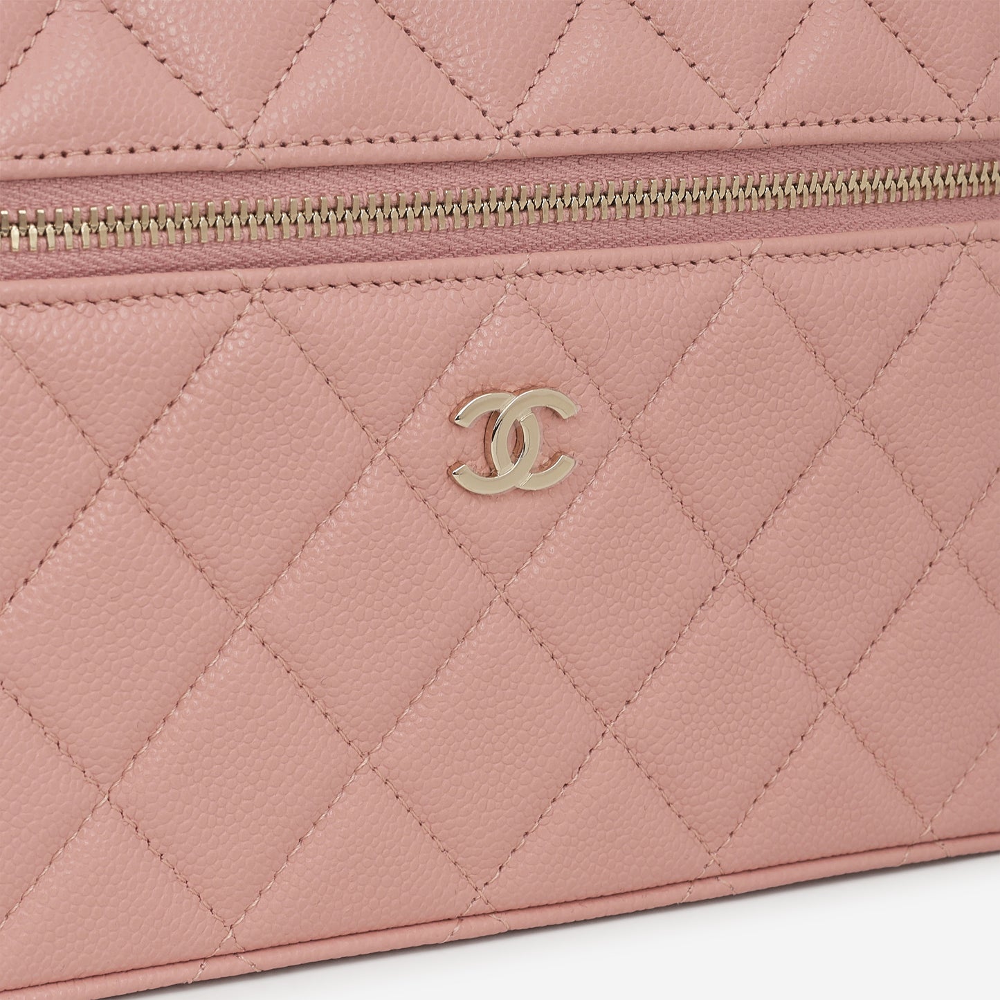 Chanel Top Handle Vanity With Chain - Pink Caviar | Champagne Gold Hardware