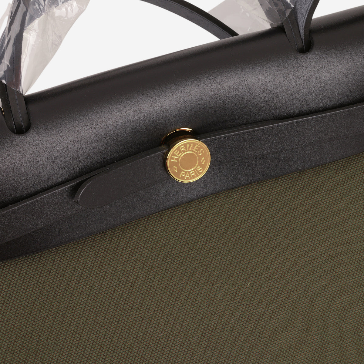 Hermès Herbag 31 - Vert Bronze Toile / Noir Hunter | Gold Hardware - Bagista