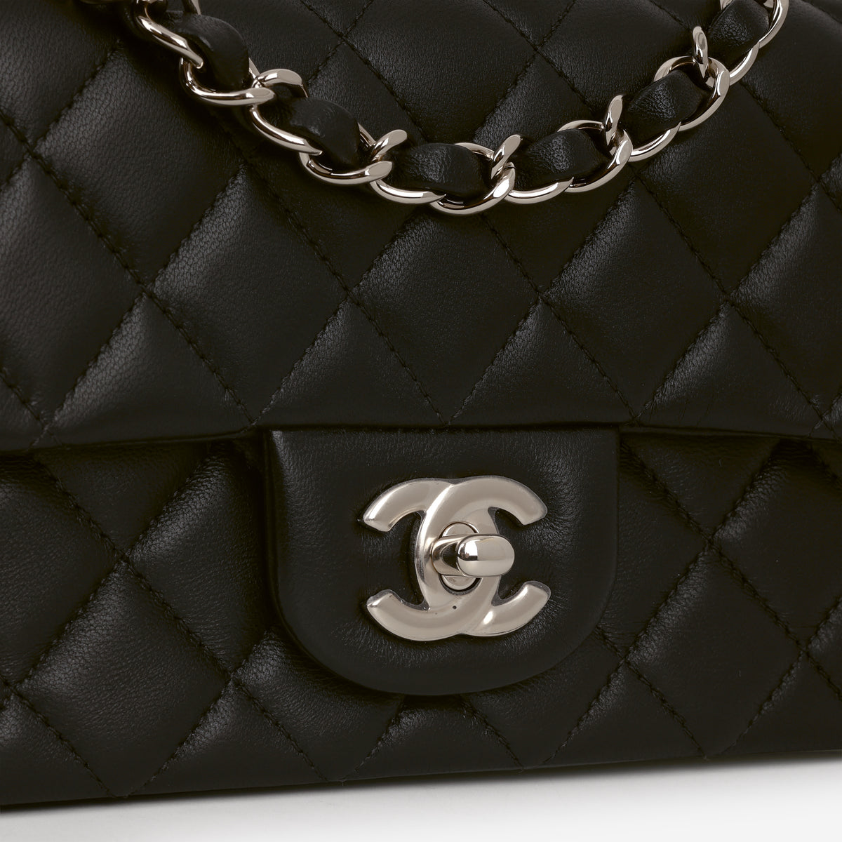 Chanel Mini Rectangular - Black Lambskin | Champagne Gold Hardware
