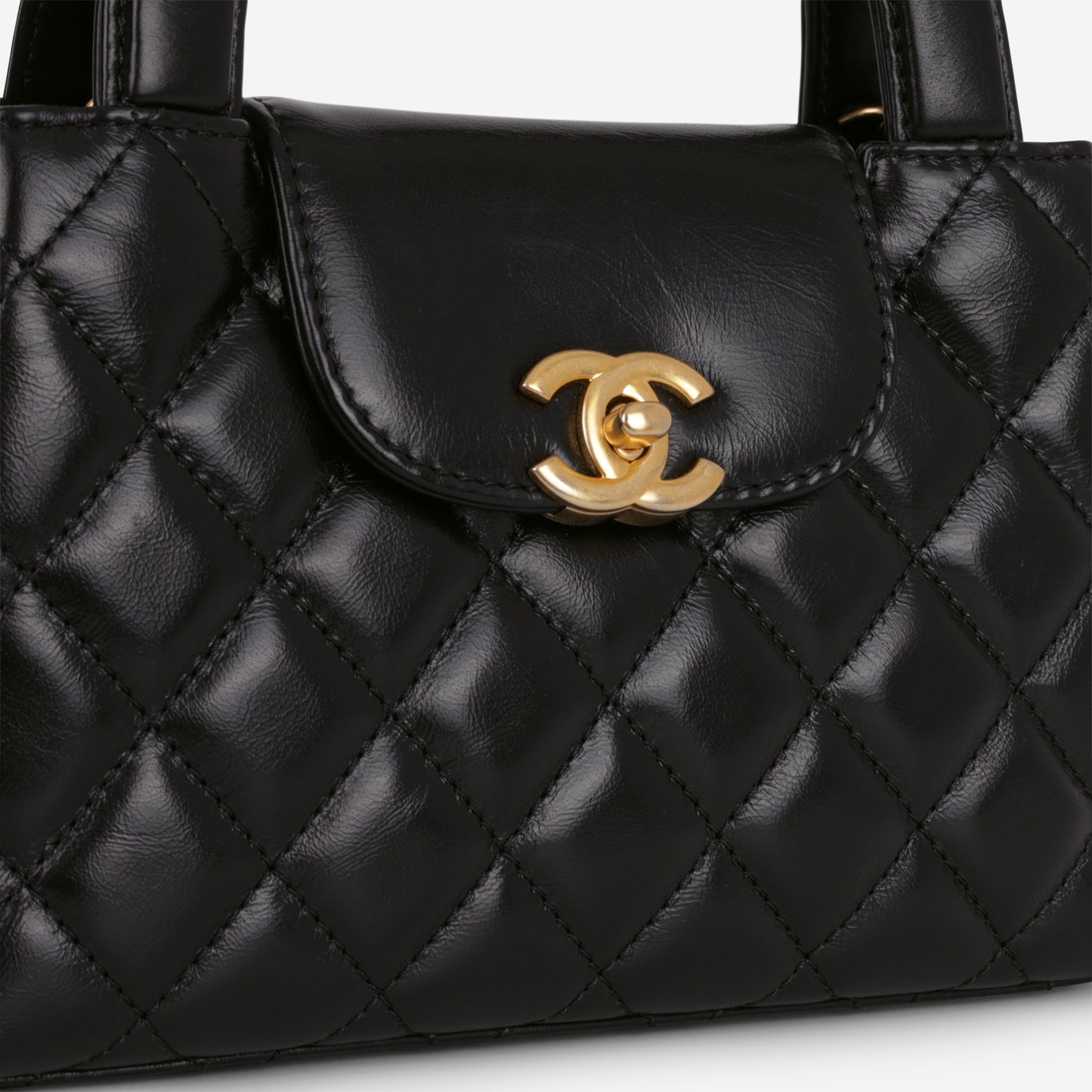 Chanel Small Kelly Re-Edition - Black Lambskin | Aged Gold Hardware - Bagista