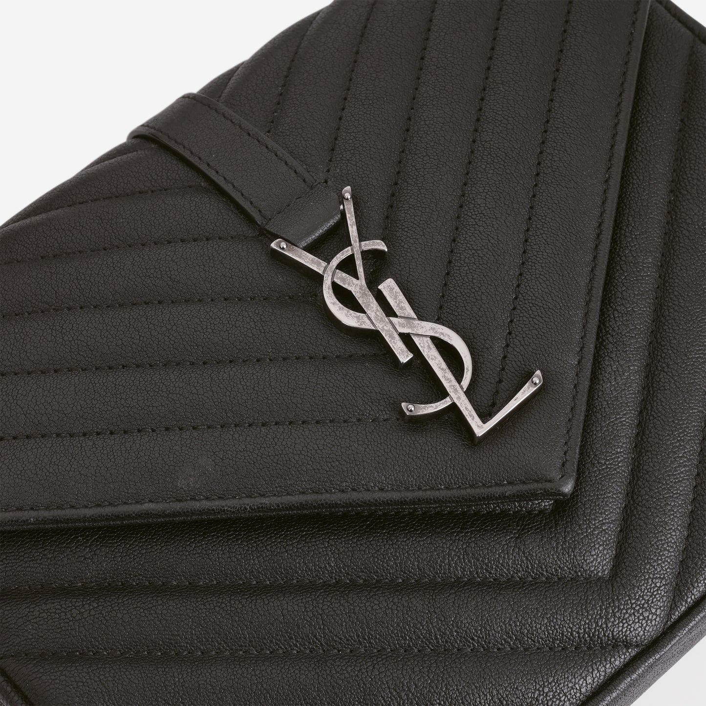 Saint Laurent Medium College - Black Grained Calfskin | Silver Hardware