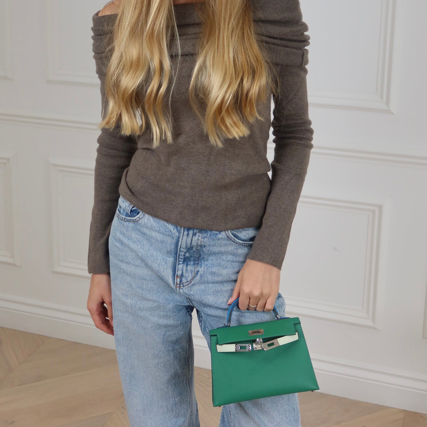 Hermès Mini Kelly Tricolore - Vert Vertigo / Vert Fizz / Bleu Zanzibar Epsom | Palladium Hardware