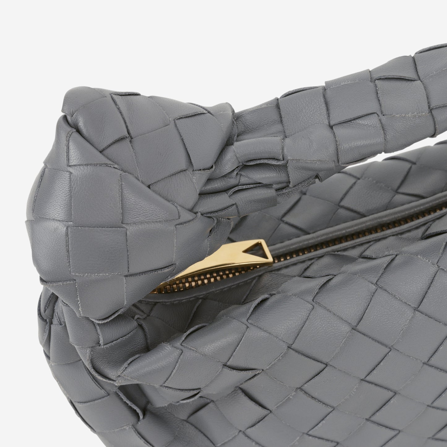 Bottega Mini Jodie Shoulder Bag - Grey Intrecciato | Gold Hardware - Bagista