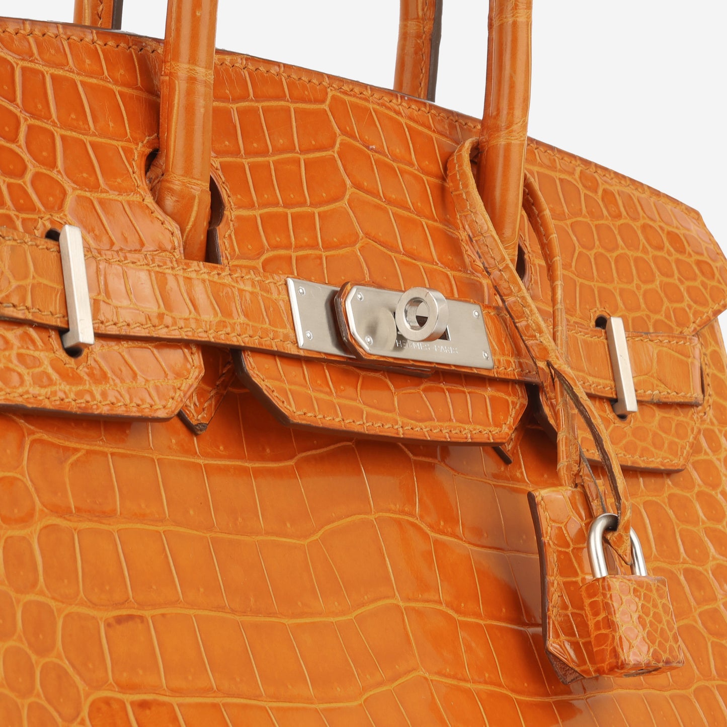 Birkin 30 - Orange Porosus Crocodile Lisse