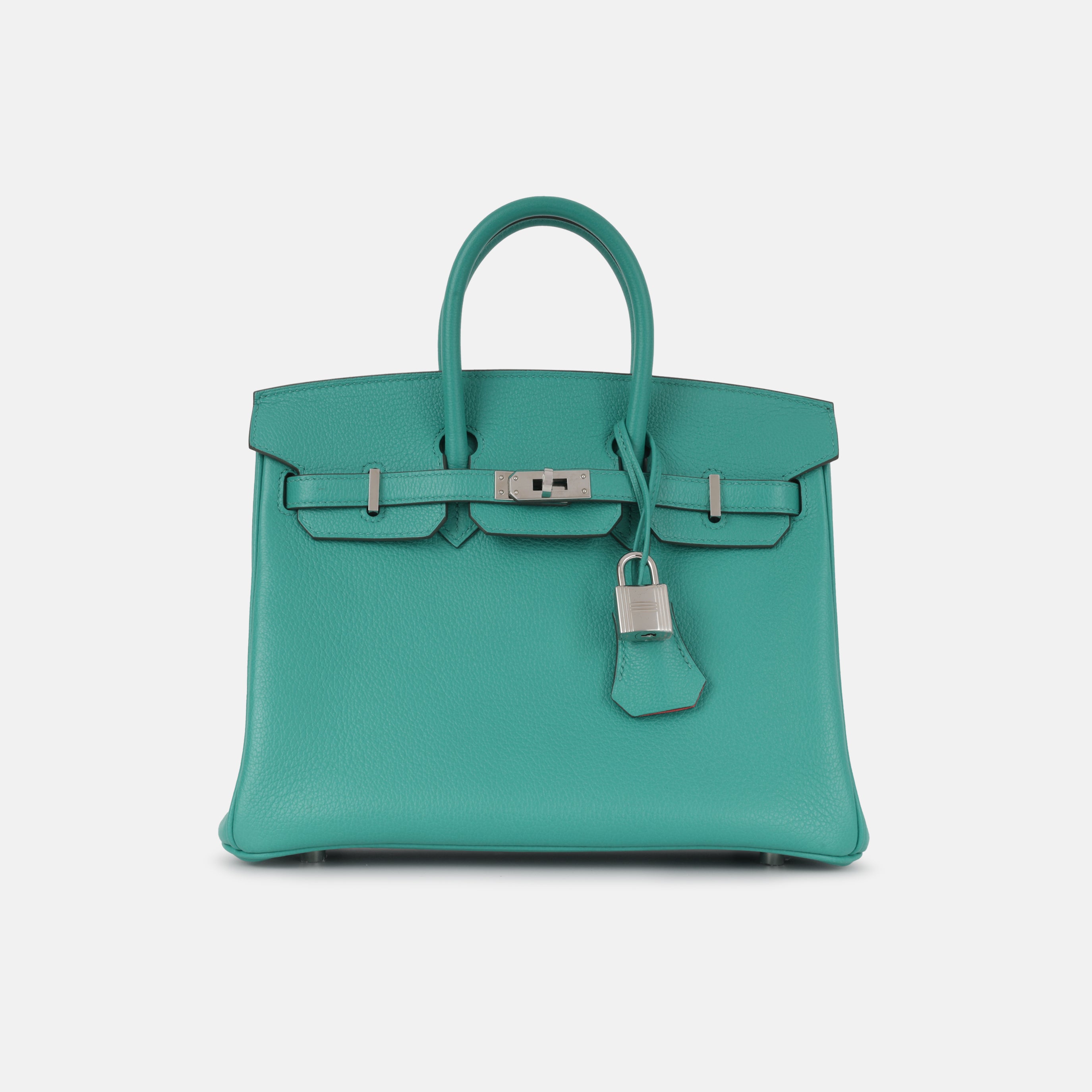 Hermès - Birkin 25 Verso - Vert Verone / Rose Lipstick Novillo