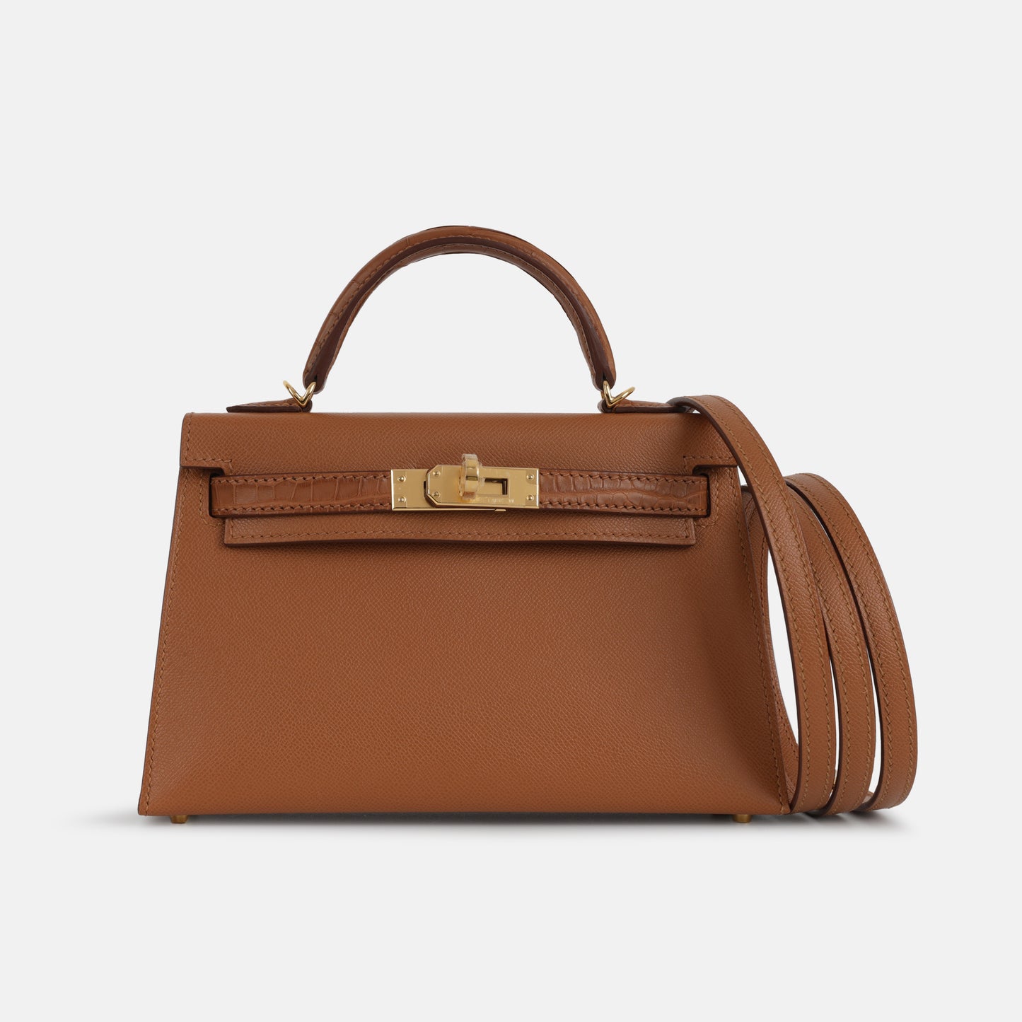 Mini Kelly Touch - Gold Madame / Alligator