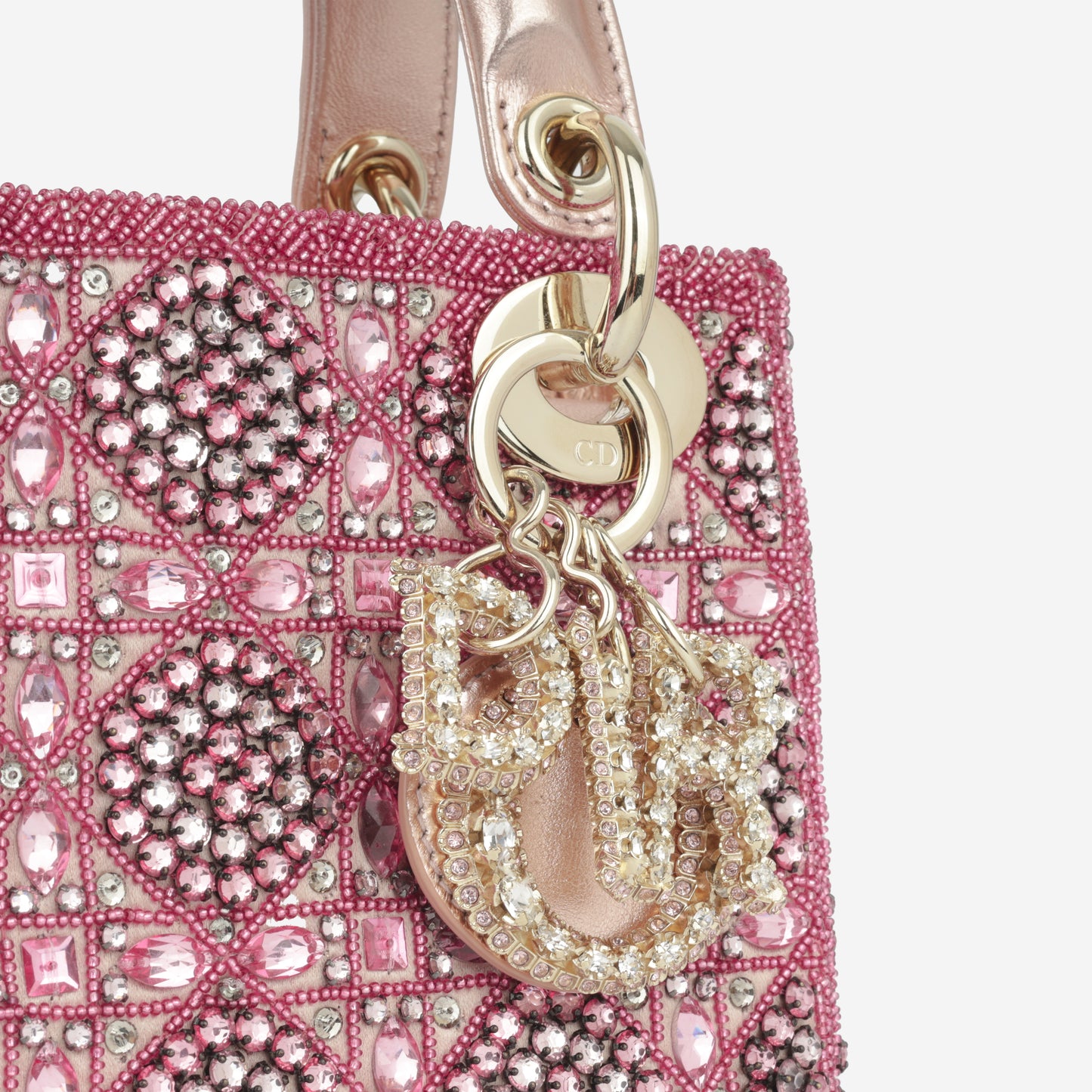 Mini Lady Dior - Pink Crystal Beaded