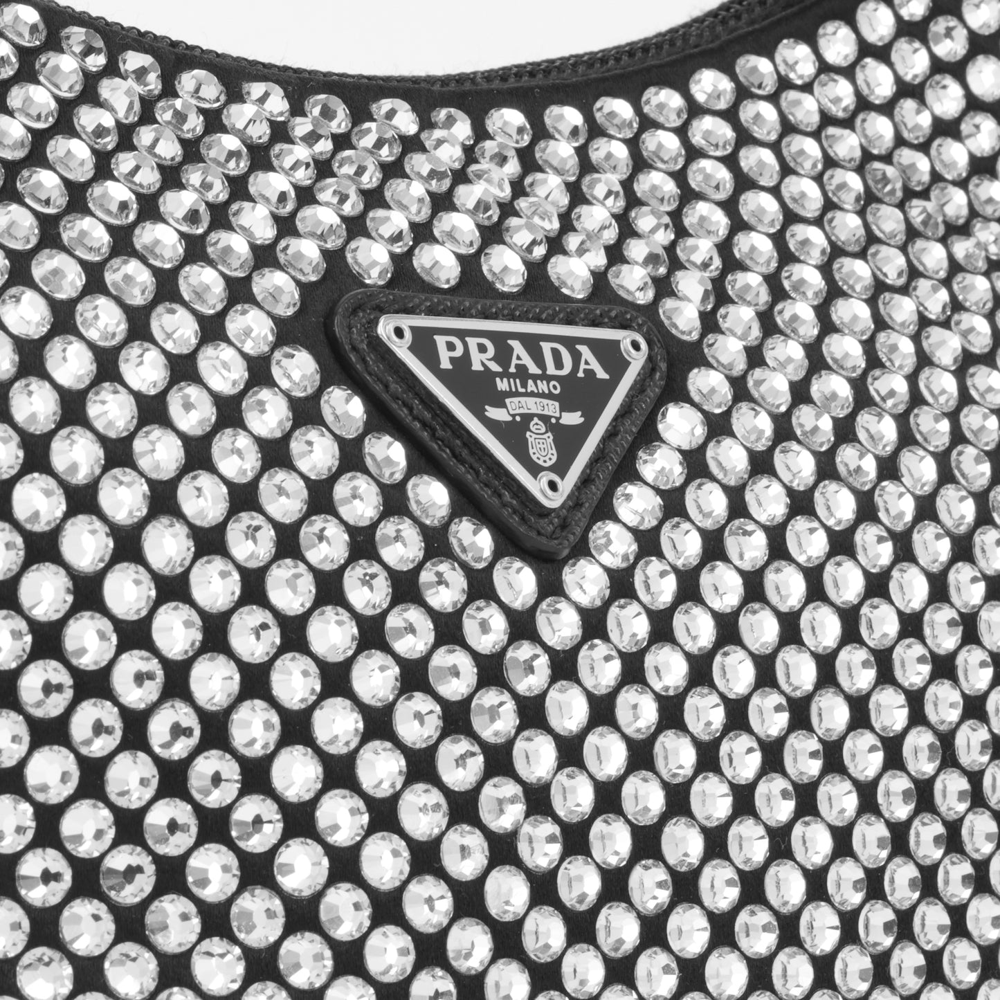 Satin Mini Bag with Crystals