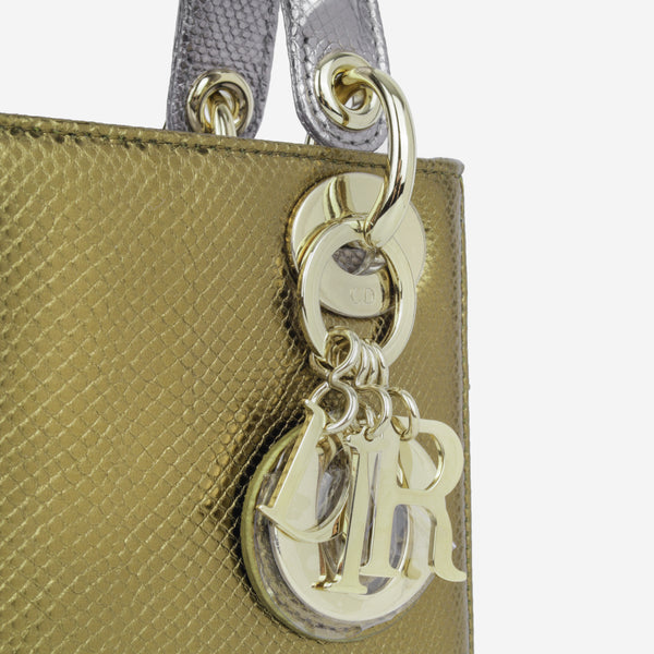 Mini Lady Dior - Silver/Gold