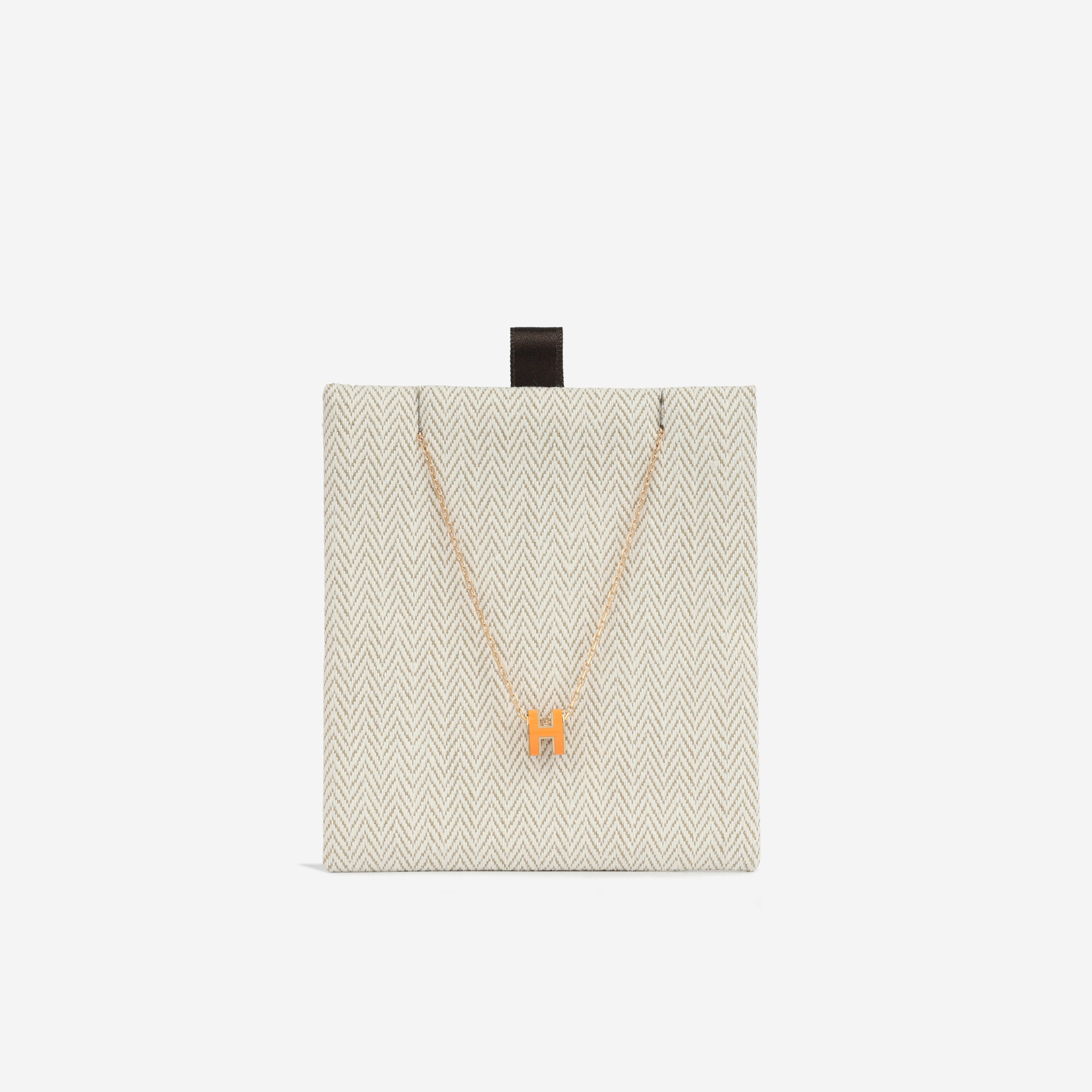 Hermès - Mini Pop H Pendant - Orange Soie/Rose Gold - Brand New