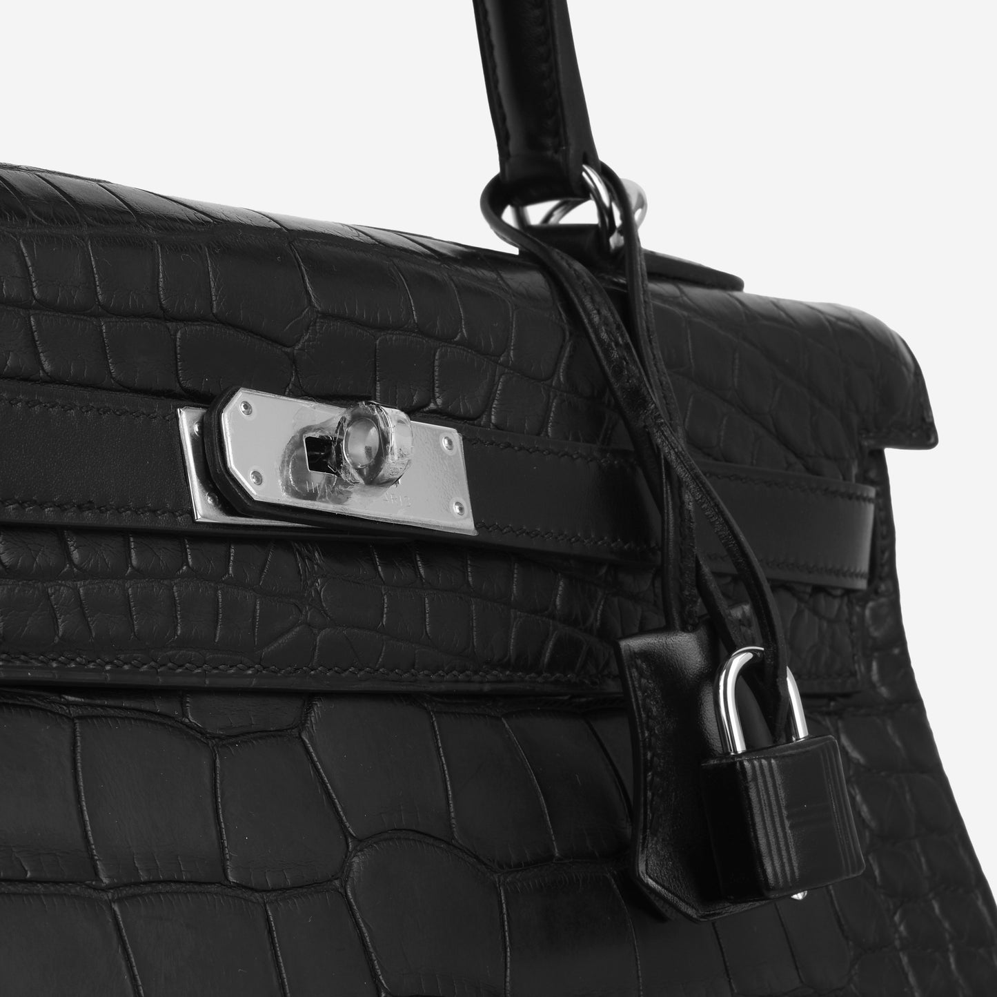 Kelly 35 - Noir Matte Alligator