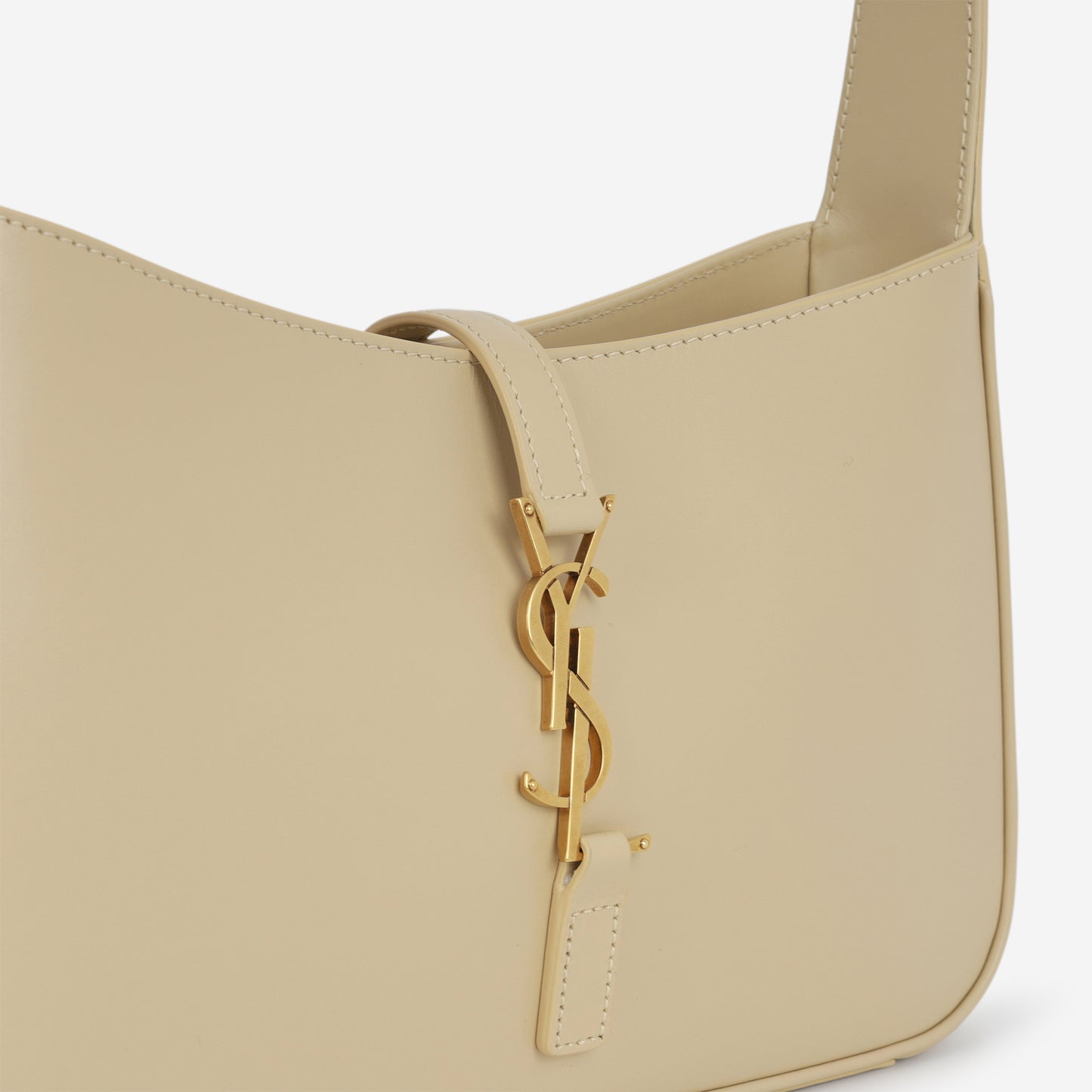 Saint Laurent Le 5 A 7 Hobo - Beige Smooth Calfskin | Gold Hardware