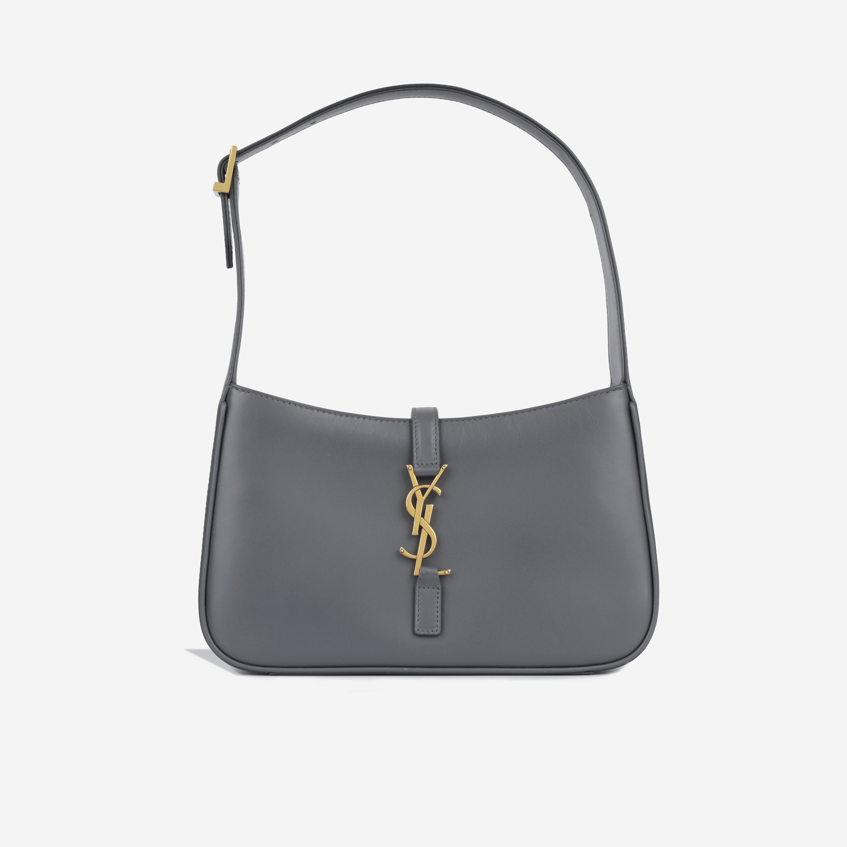 YSL グレー レザーハンドバッグ Saint Laurent - Le 5 a 7 - Stone Grey - Brand New – Bagista