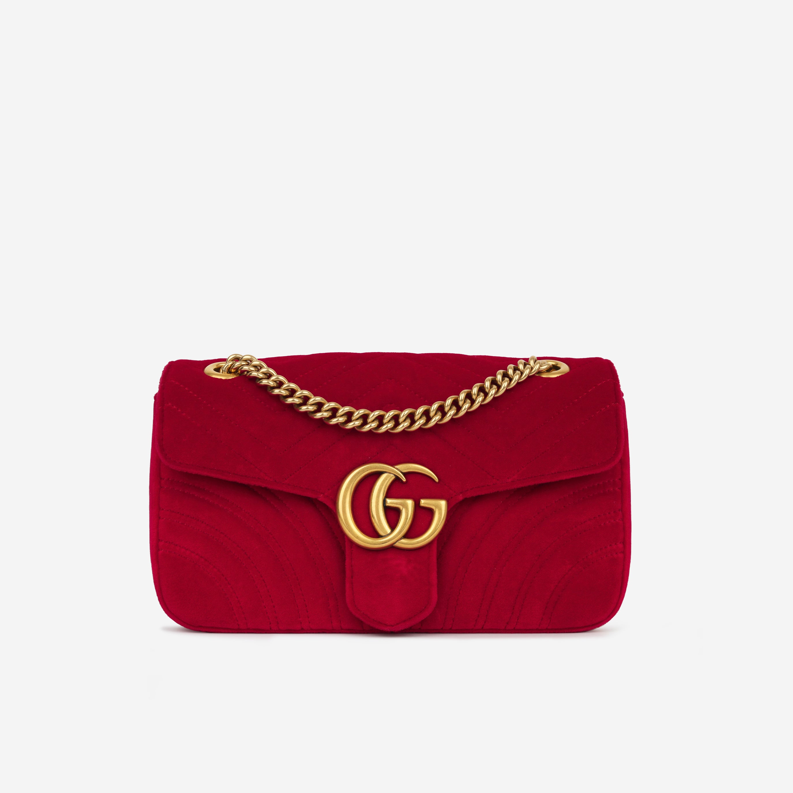 Gucci - Small Marmont Bag - Red Velvet - GHW - Pre Loved – Bagista