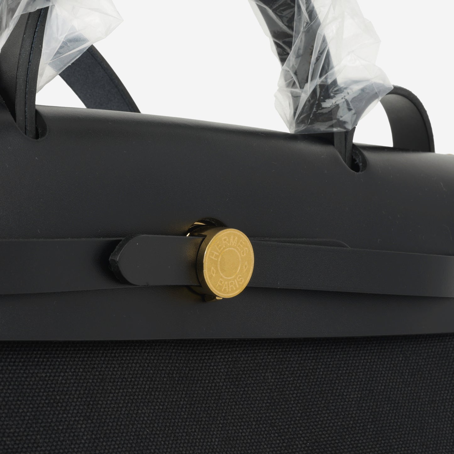Hermès Herbag 31 - Black Canvas / Hunter Leather | Gold Hardware