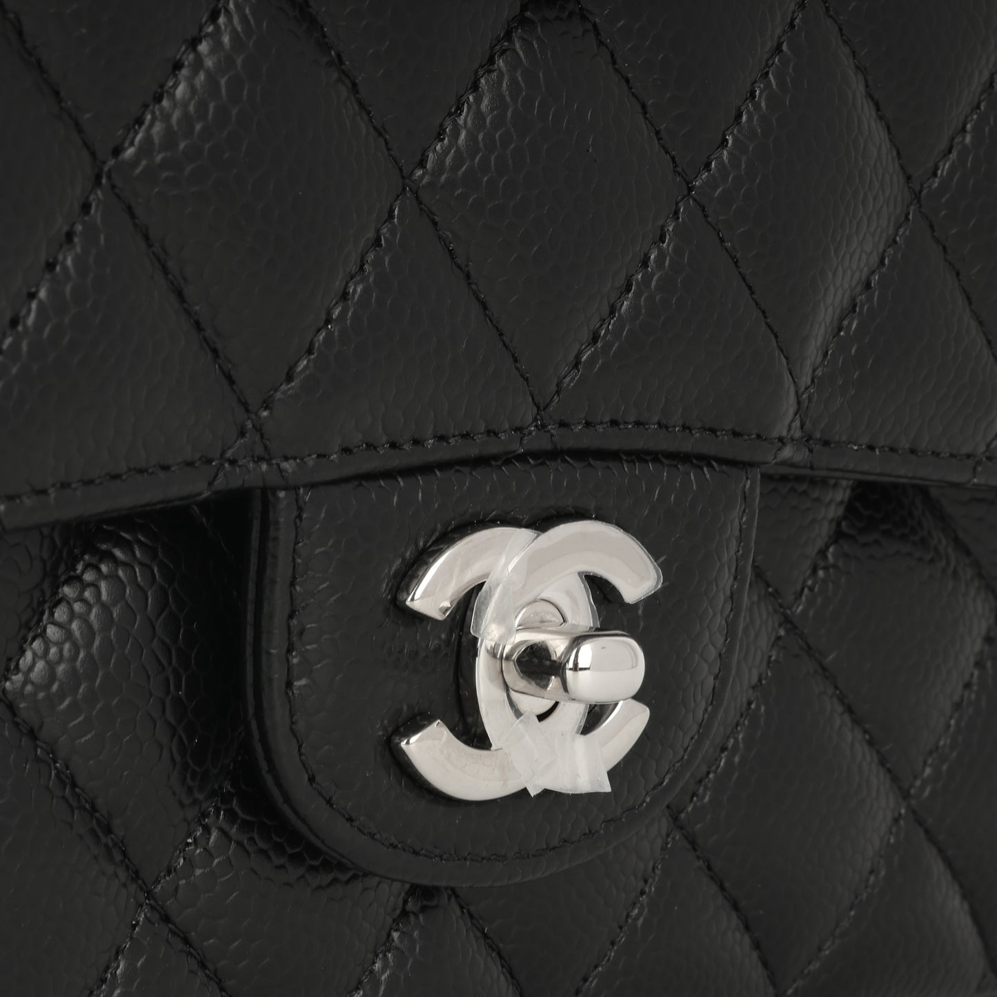 Medium Classic Flap - Black Caviar | Silver Hardware