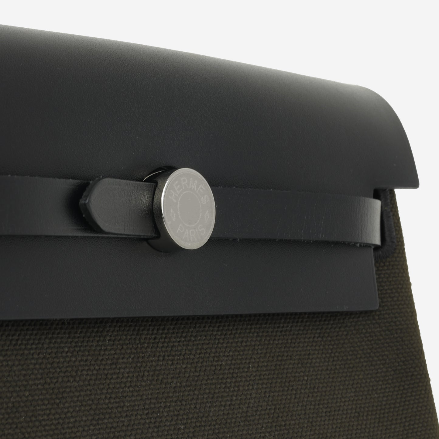Hermès Herbag 20 - Dark Bronze Canvas / Noir Hunter | Palladium Hardware
