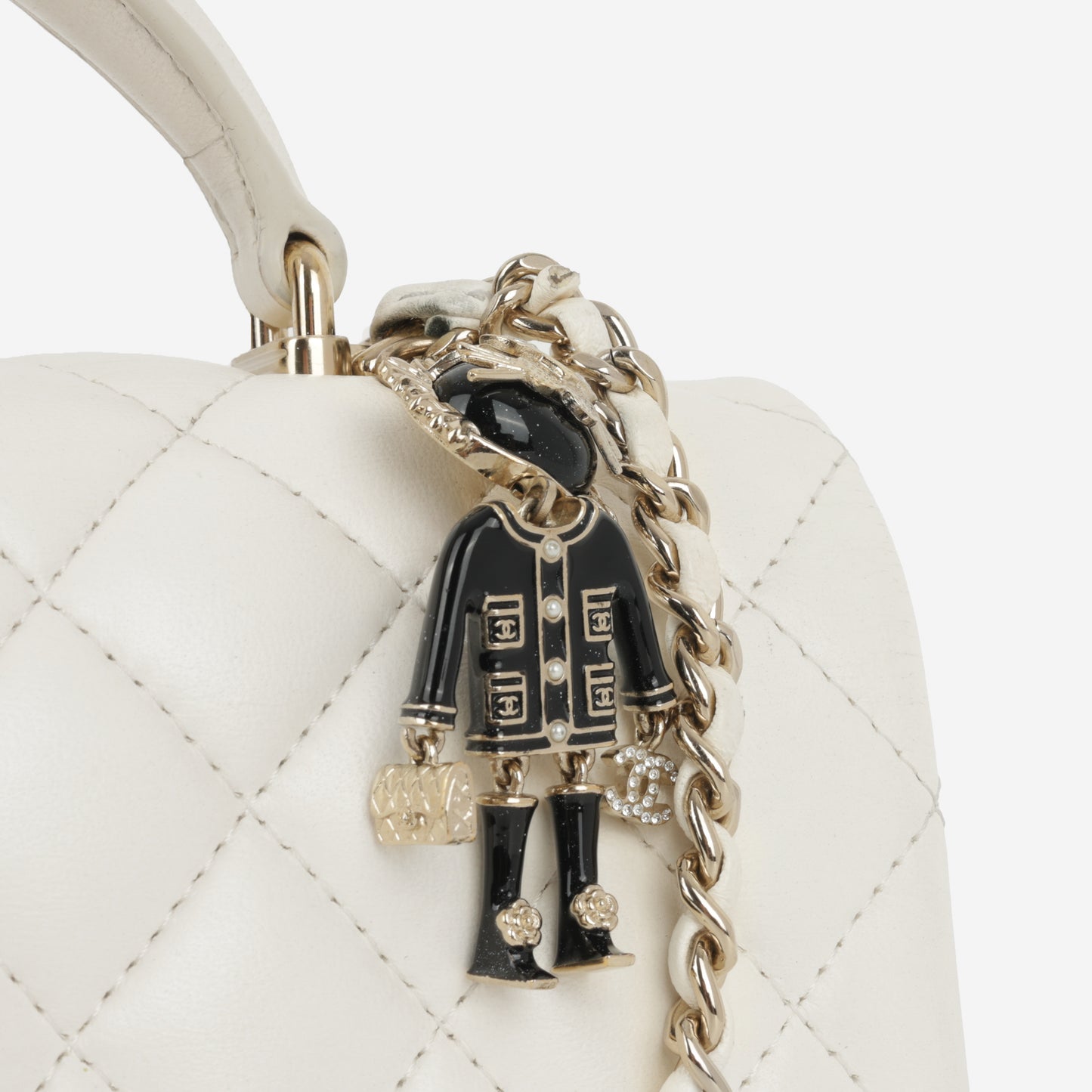 Mini Rectangular Top Handle with Charm