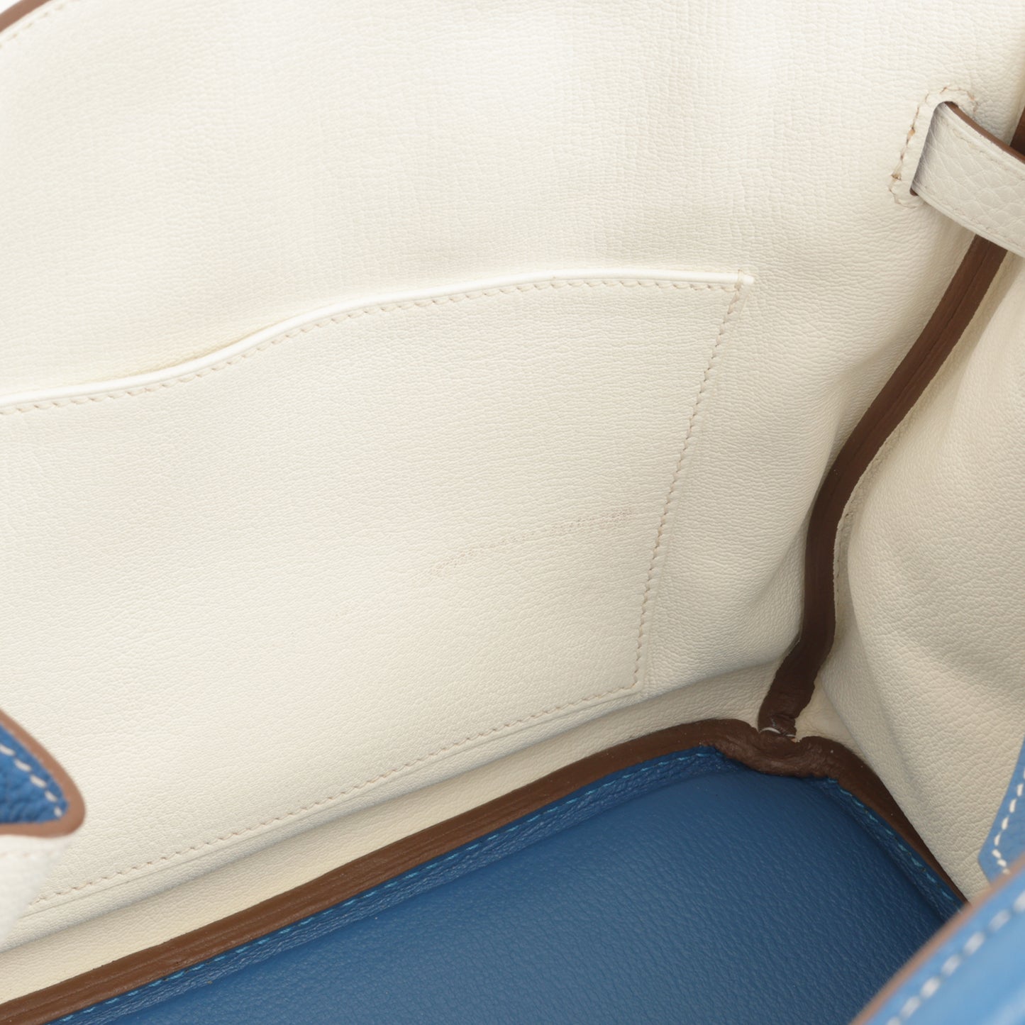 Birkin 30 Eclat - Bleu Mykonos / Blanc