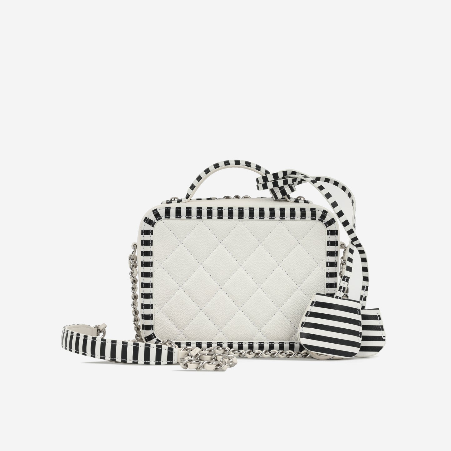 Chanel Striped Small Filigree CC Vanity Case