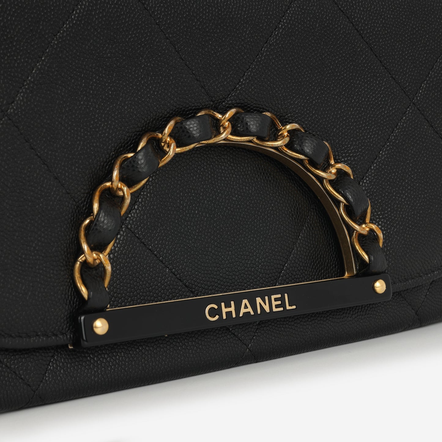 Chanel Woven Chain Handle Clutch