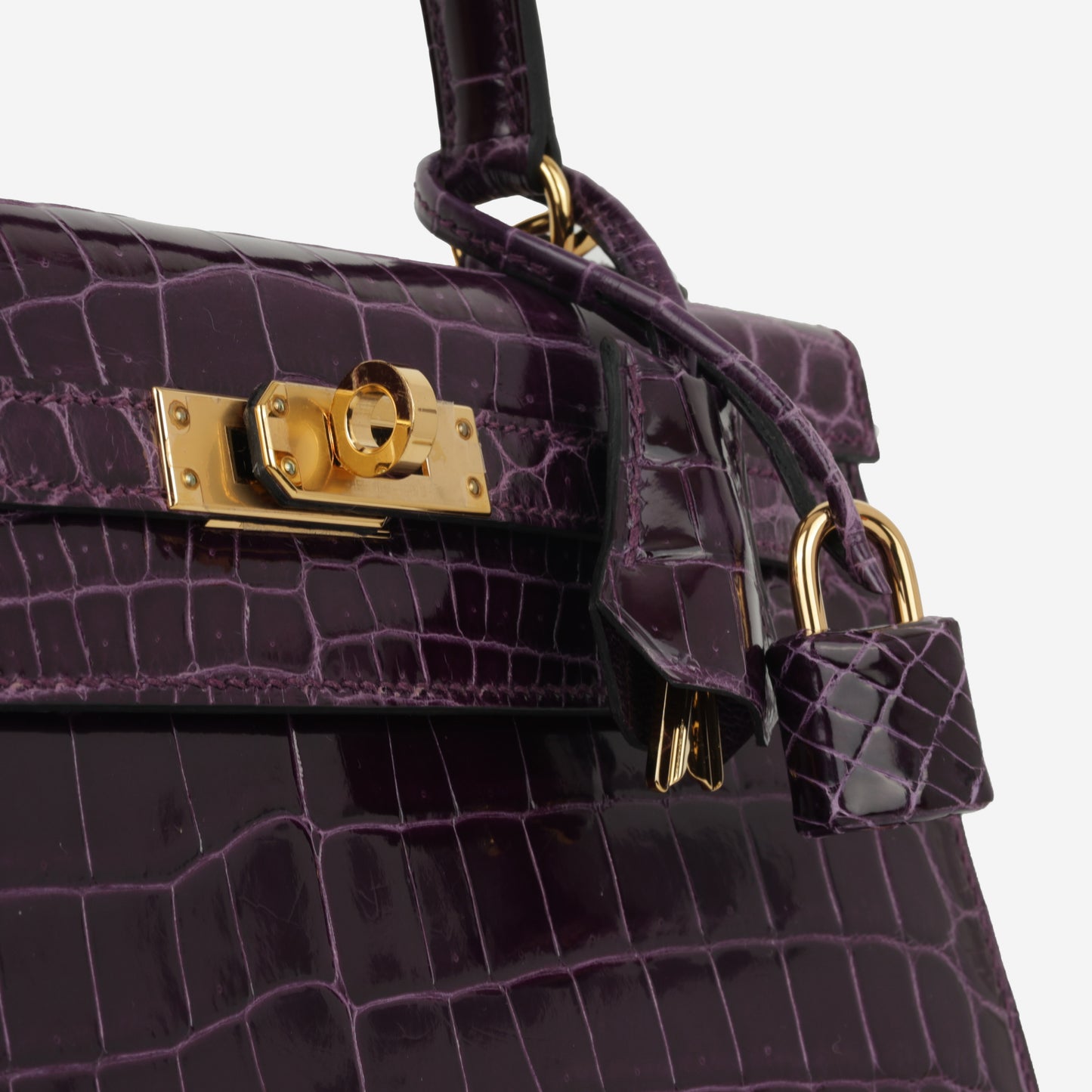 Hermès Kelly 25 - Cassis Crocodile Niloticus | Gold Hardware