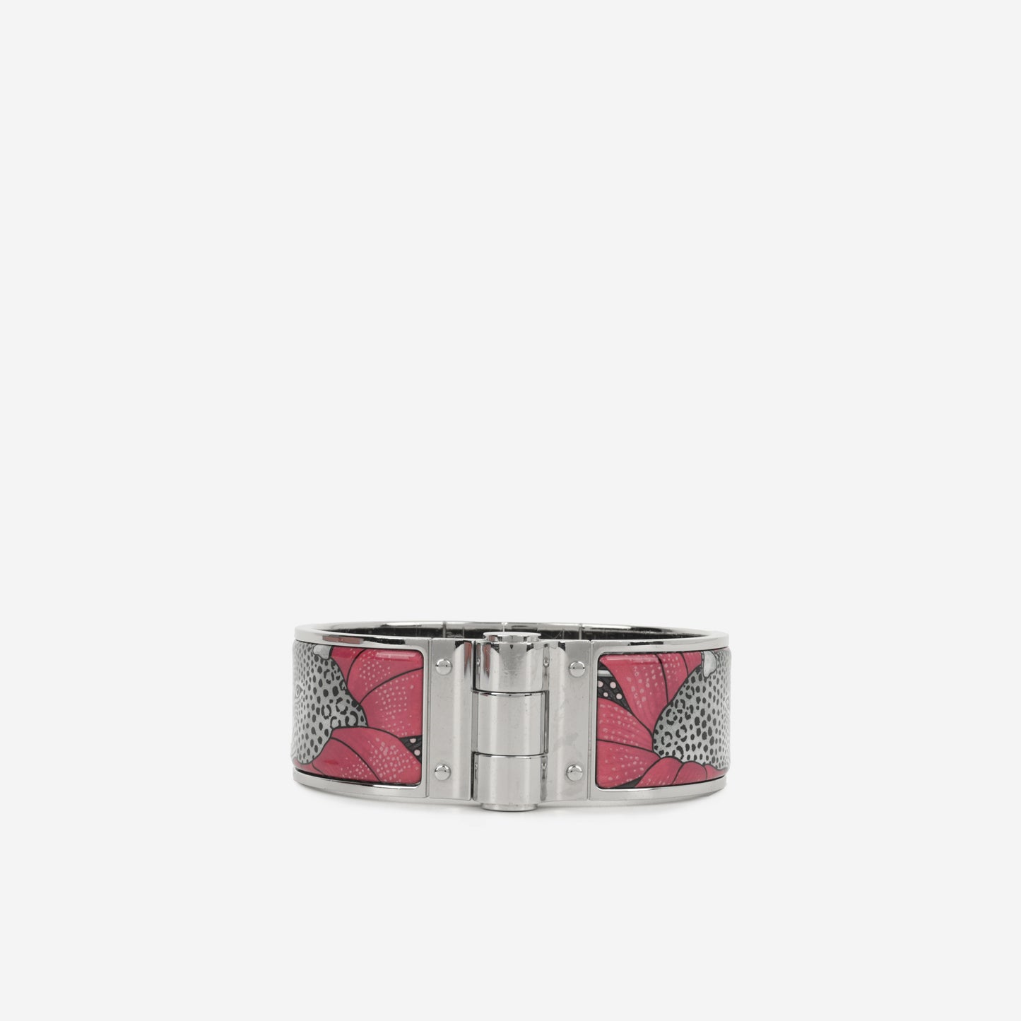 Hermès Baobab Cat Hinged Narrow Bracelet - Enamel | Palladium Plated
