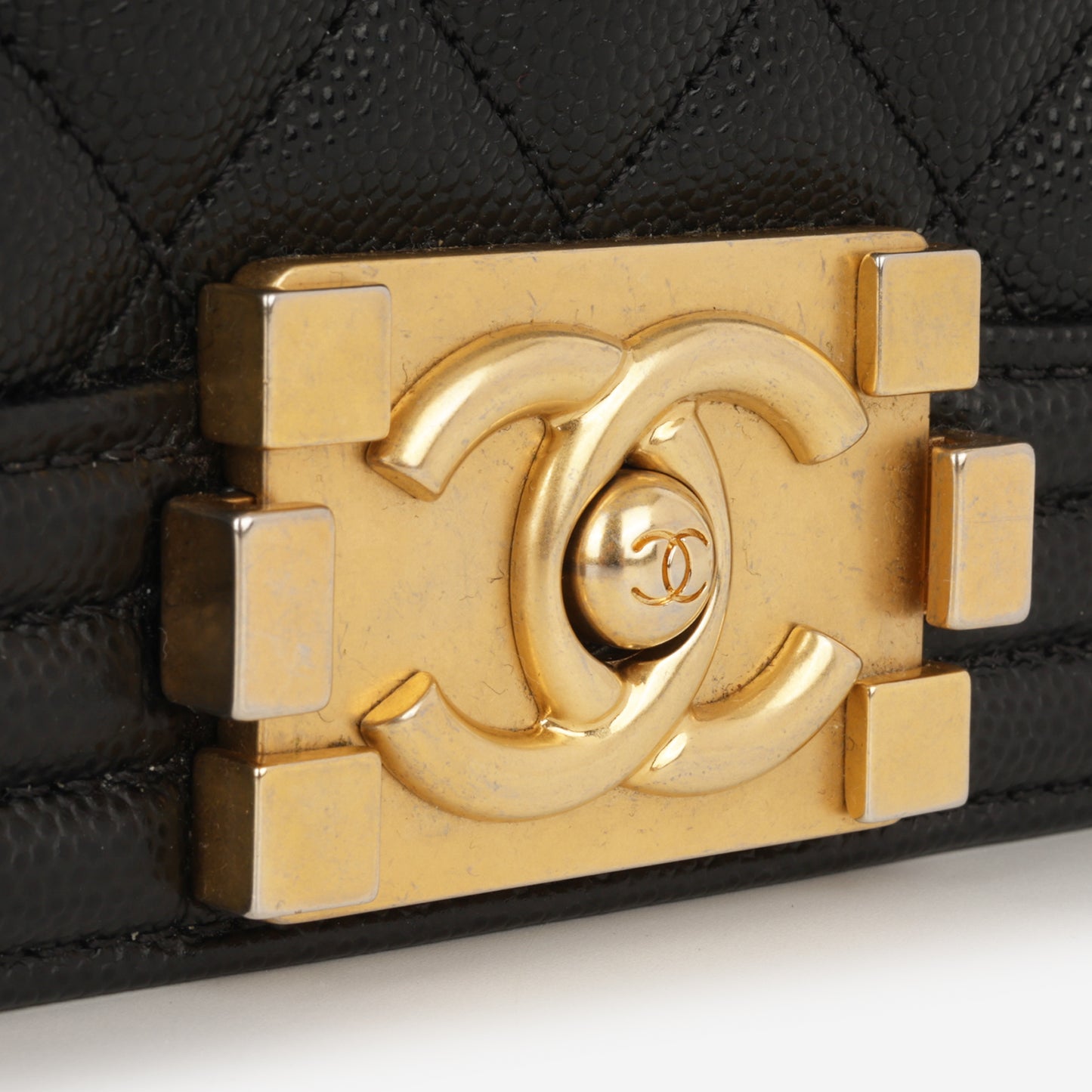 Chanel Old Medium Boy Bag - Black Caviar | Gold Hardware