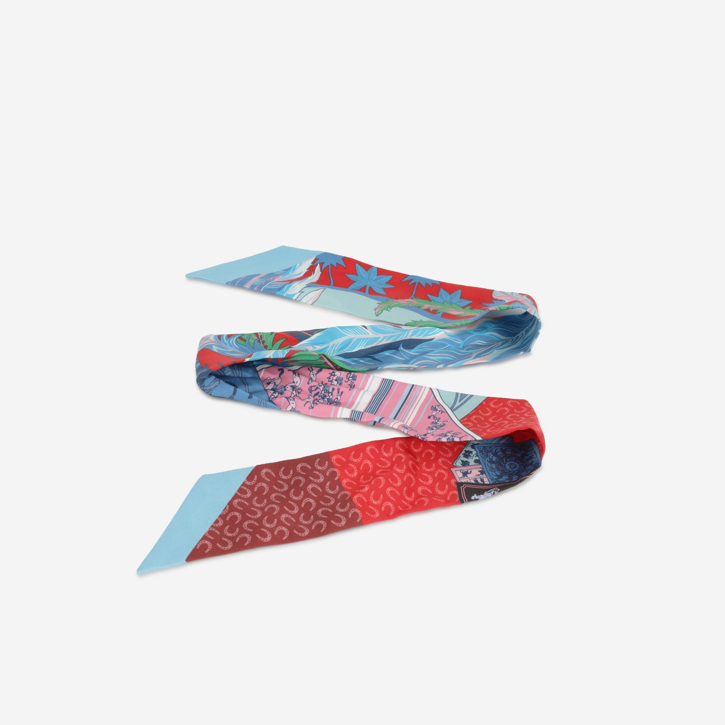 Hermès Twilly Cheval Phoenix - Rose / Rouge / Bleu / Vert Silk