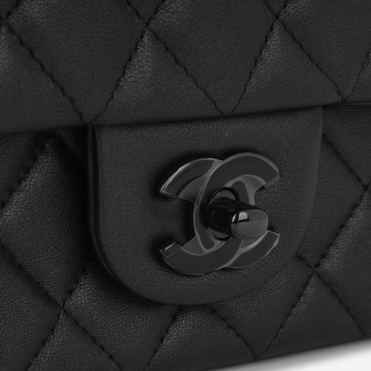Chanel Mini Rectangular - So Black Iridescent Lambskin
