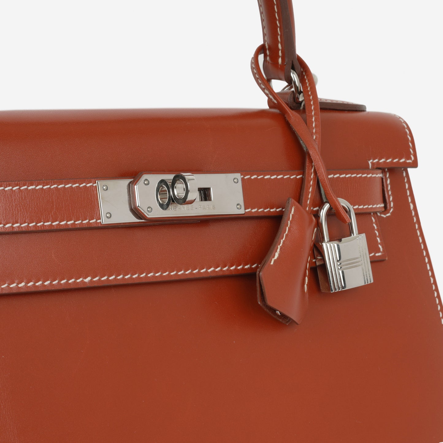 Hermès Kelly 28 - Brique Box Calf | Palladium Hardware