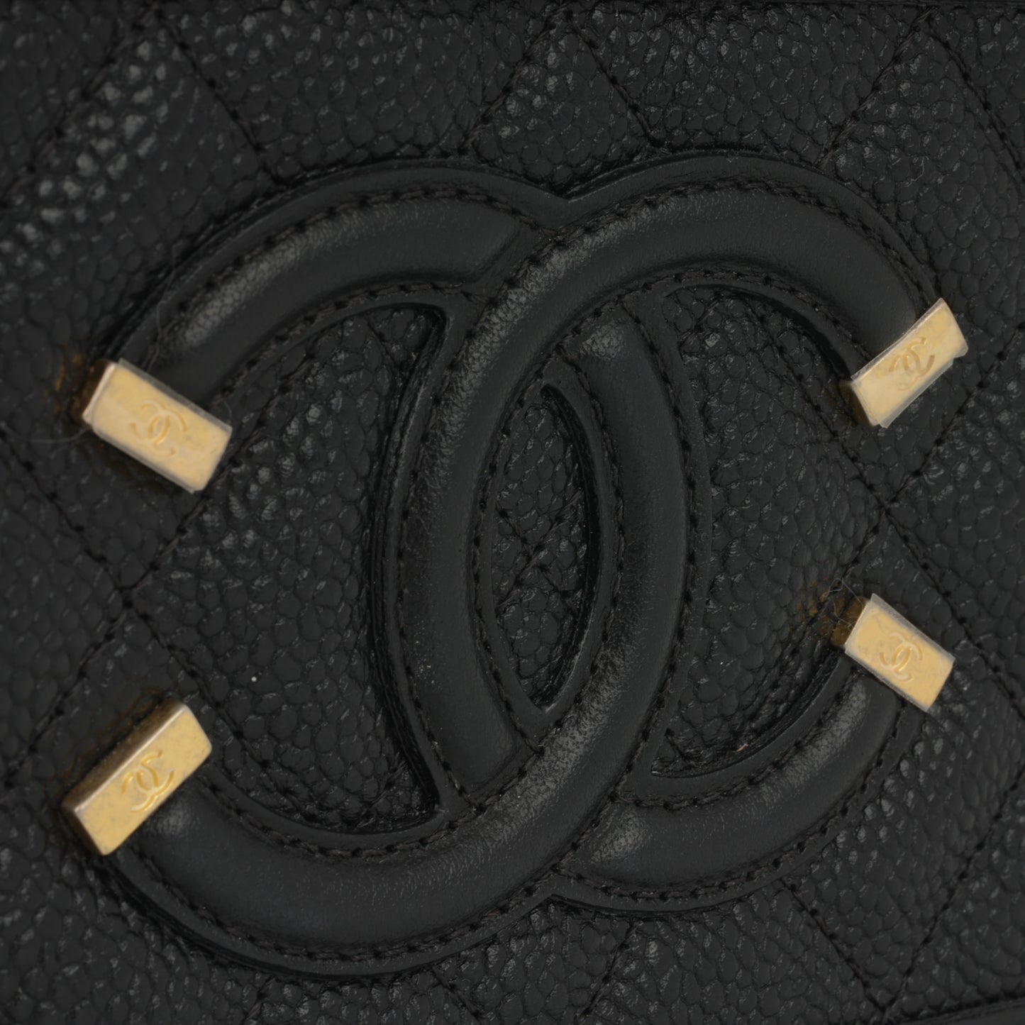 Chanel CC Filigree Clutch on Chain - Black Caviar | Gold Hardware