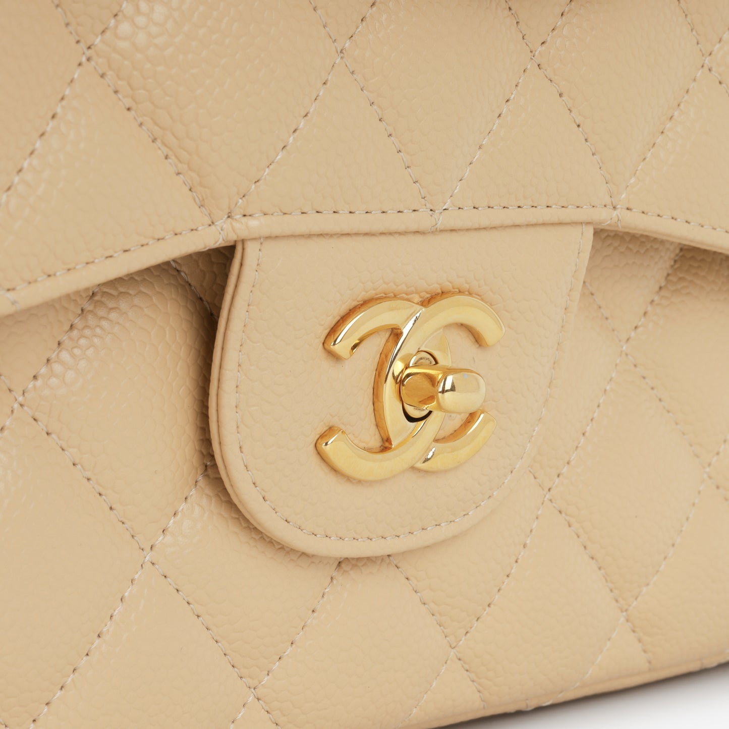 Chanel Classic Jumbo Double Flap - Beige Caviar | Gold Hardware